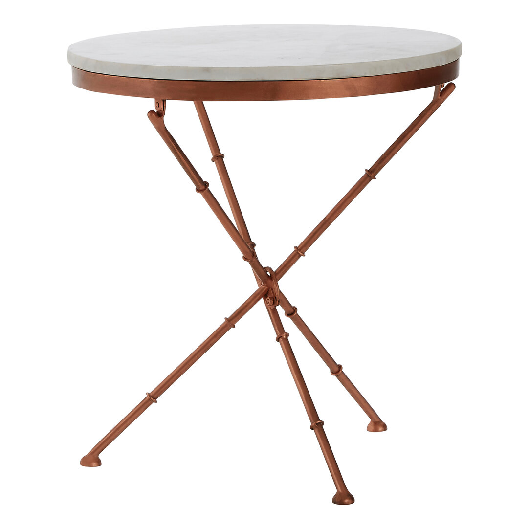 Nirav Tavolo con gambe a croce ferro rame marmo