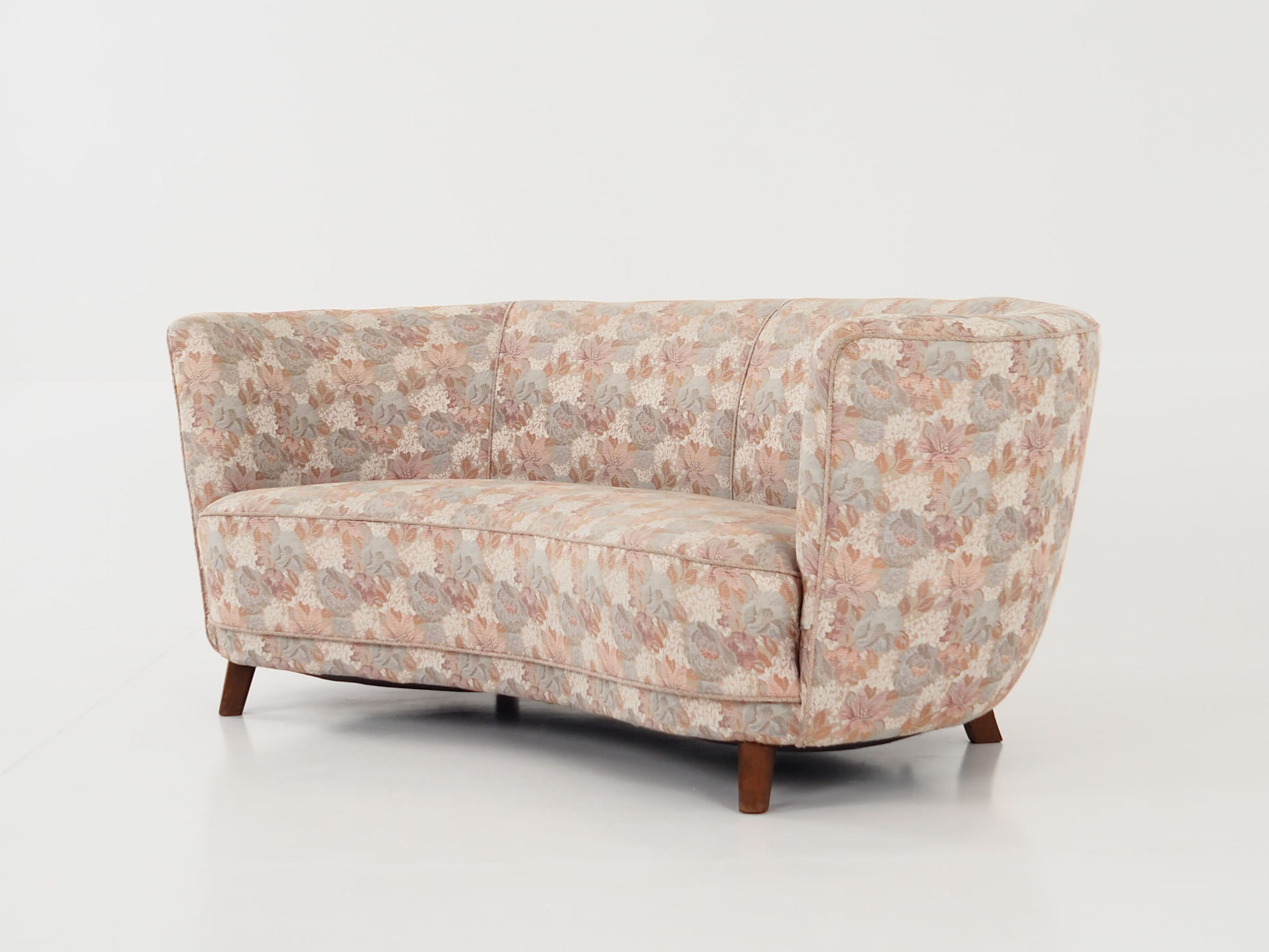 Vintage Sofa Buchenholz Textil Mehrfarbig 1970er Jahre 