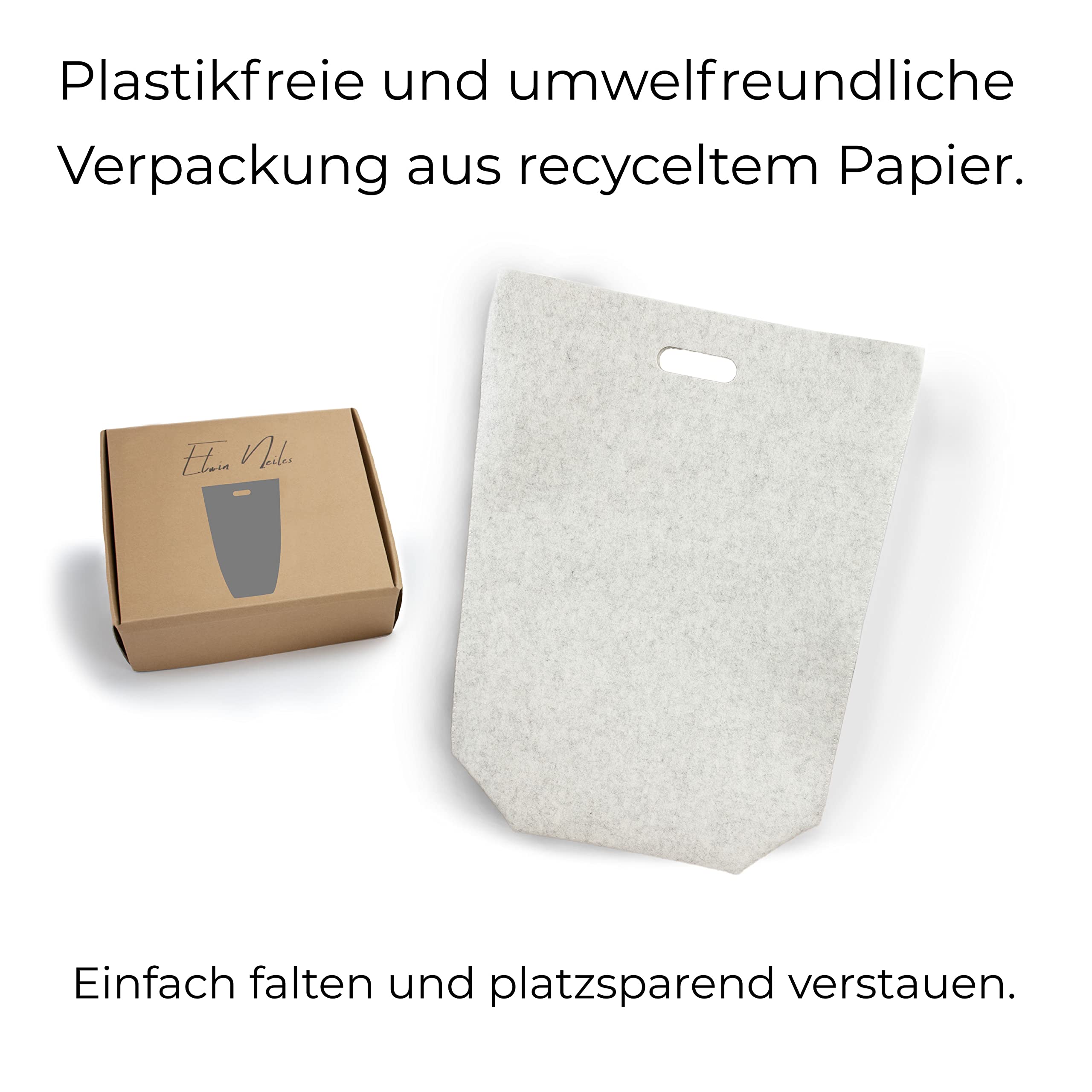 Wäschekorb Filz Beige 80 Liter