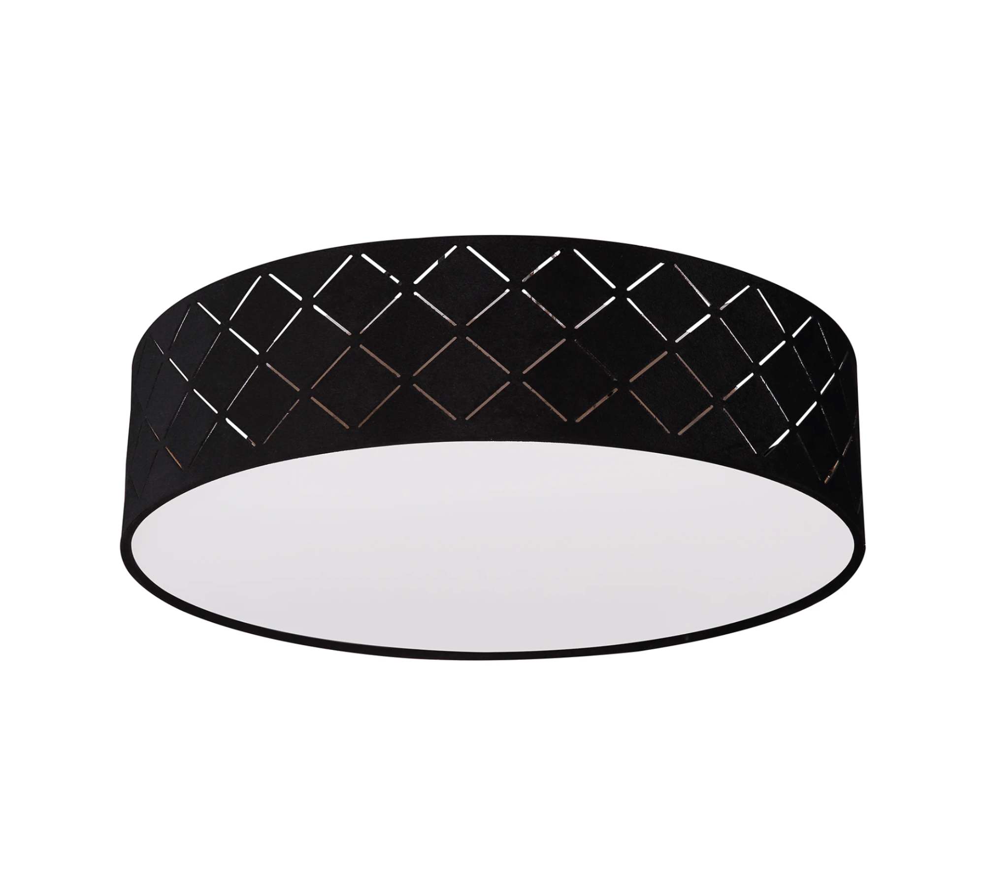 2-light ceiling lamp mixed fabric metal black