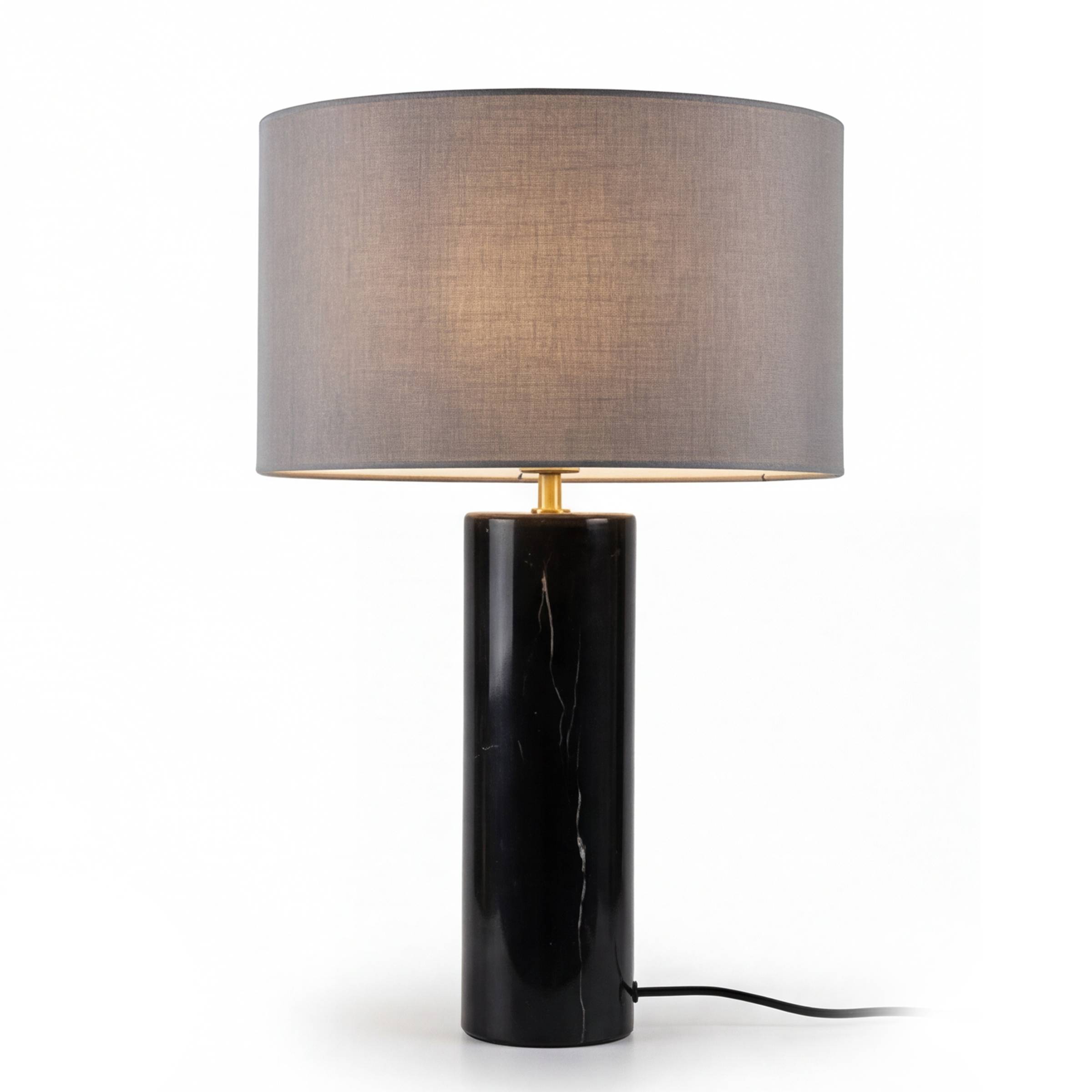 Table lamp Juxo 1-light linen marble black