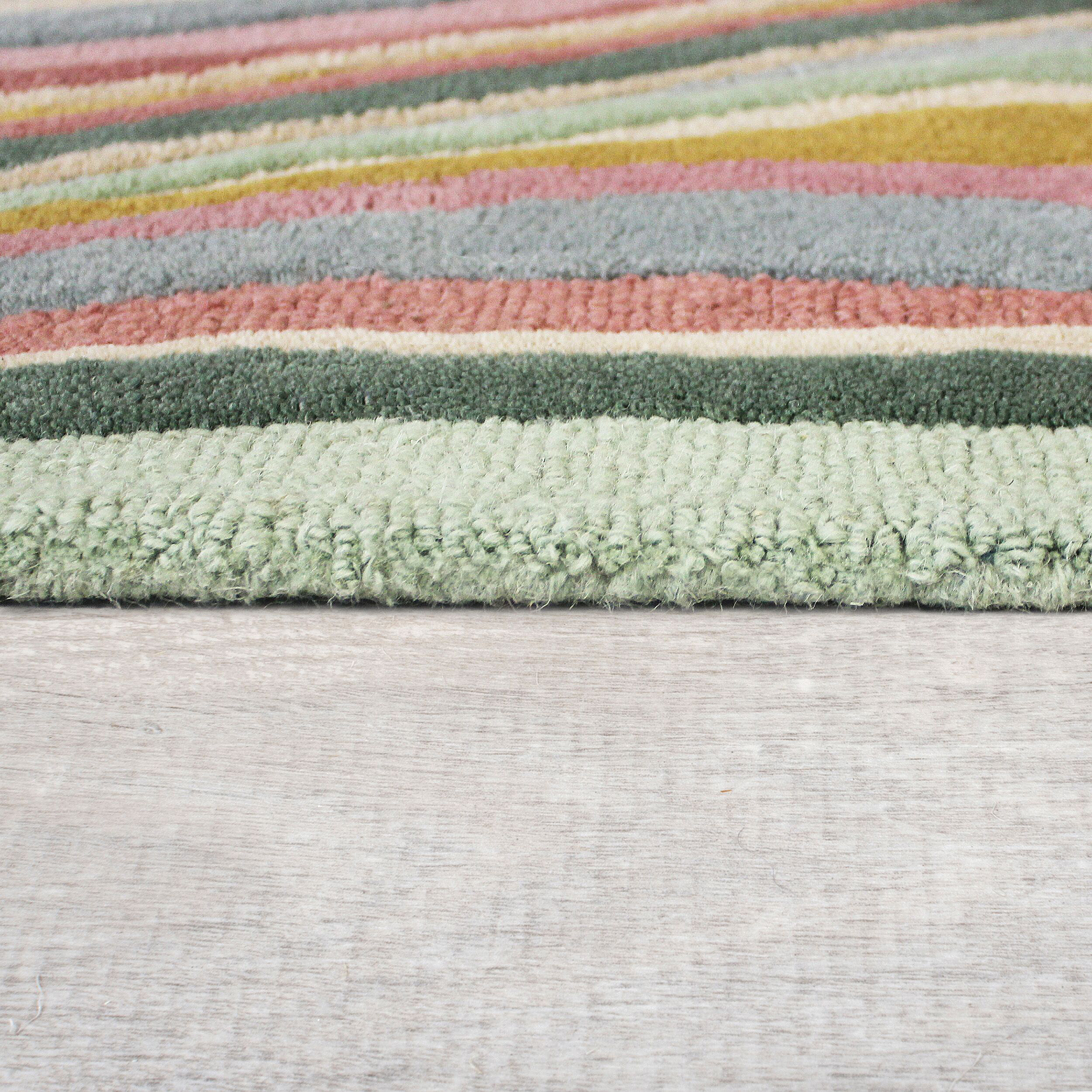 Runner Rug Abstract Wool Multicolored