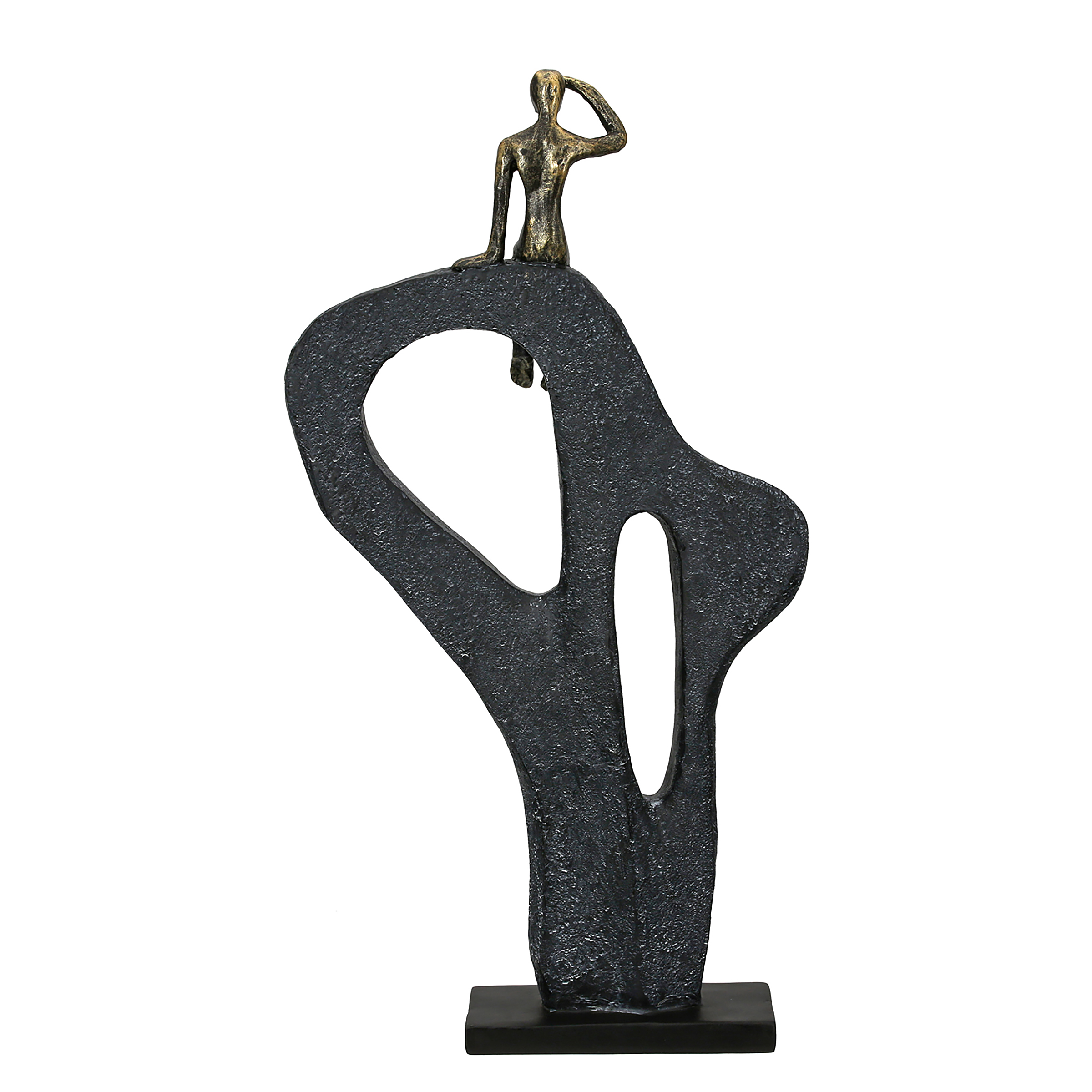 Skulptur Blick in die Ferne Braun Kunstharz 25 x 47 x 7 cm