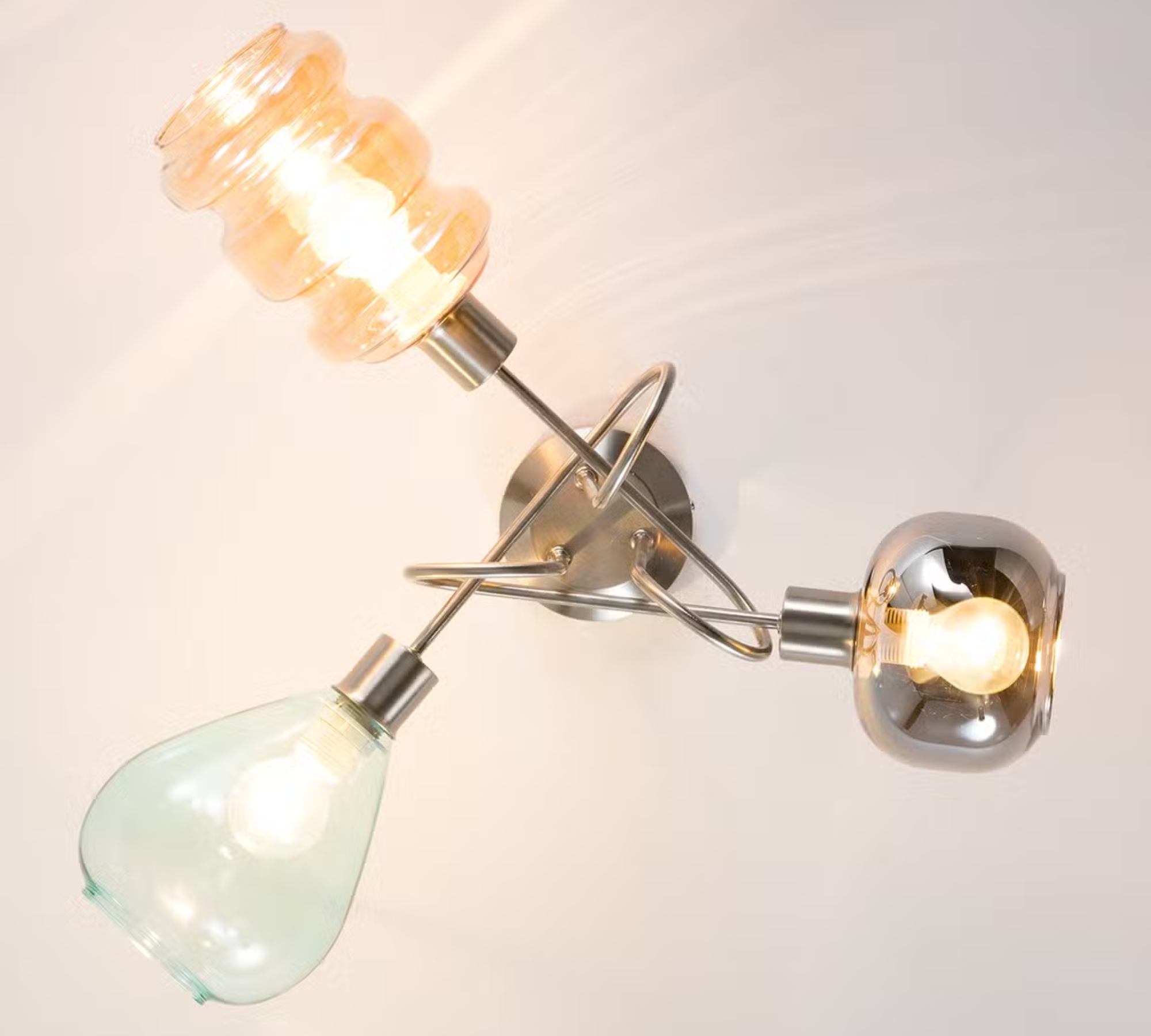 Deckenleuchte Brooklyn Sicherheitsglas / Eisen 3-flammig