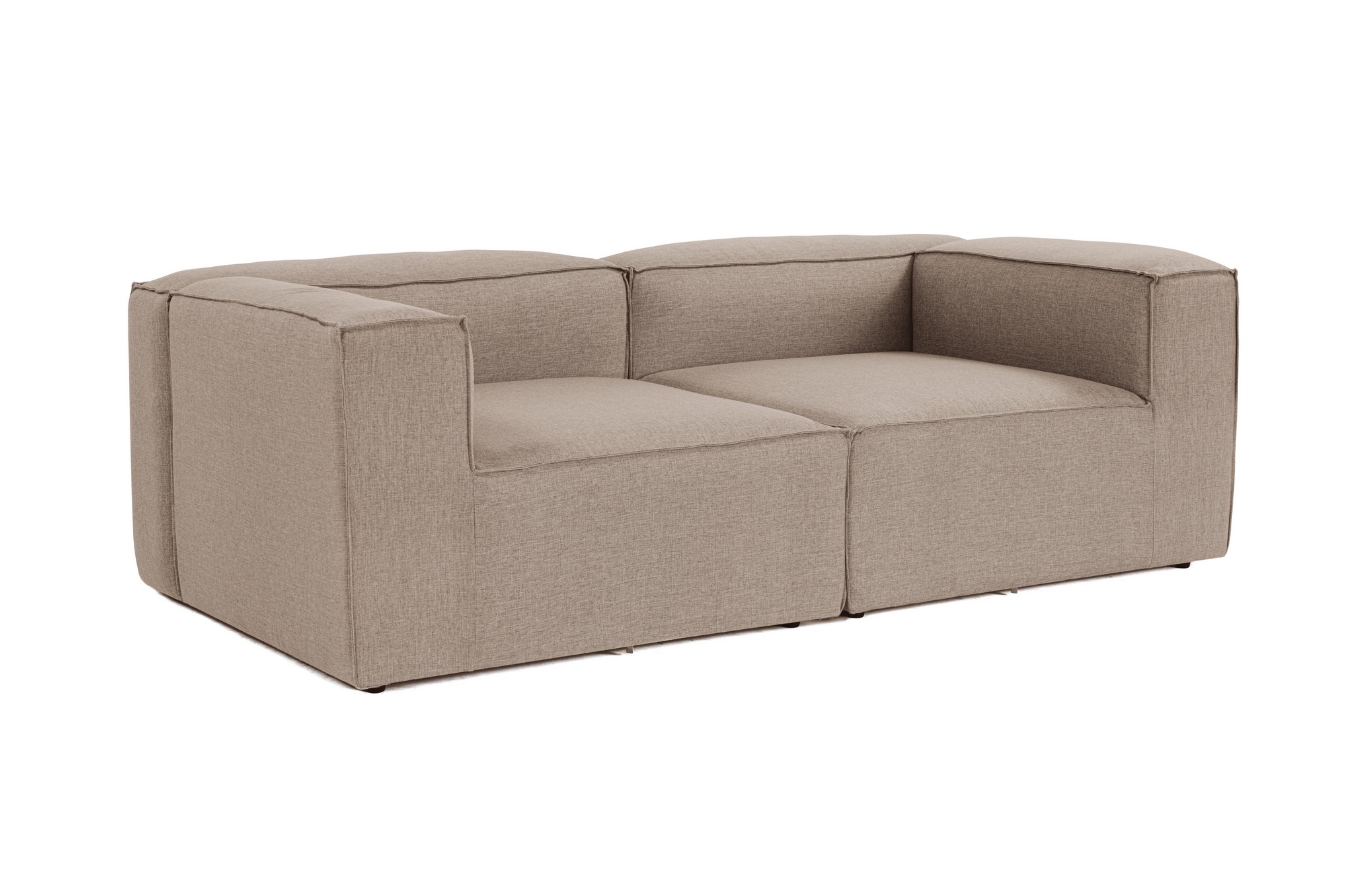 Sofa 2-Sitzer Leinen Braun