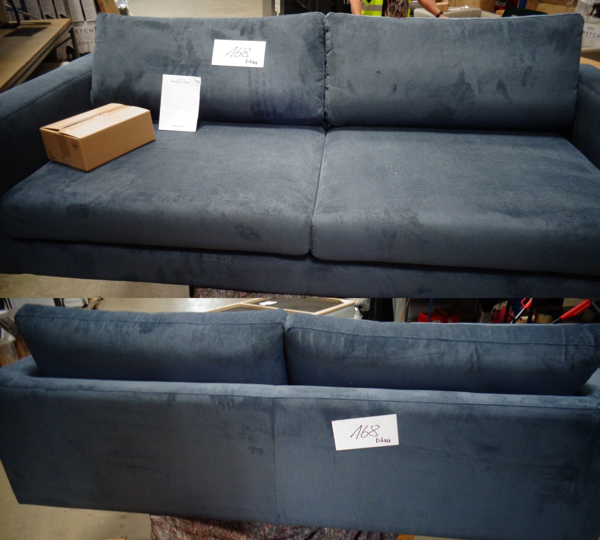 Douglas 3-Sitzer Sofas Beige Sorrento Steel Blue