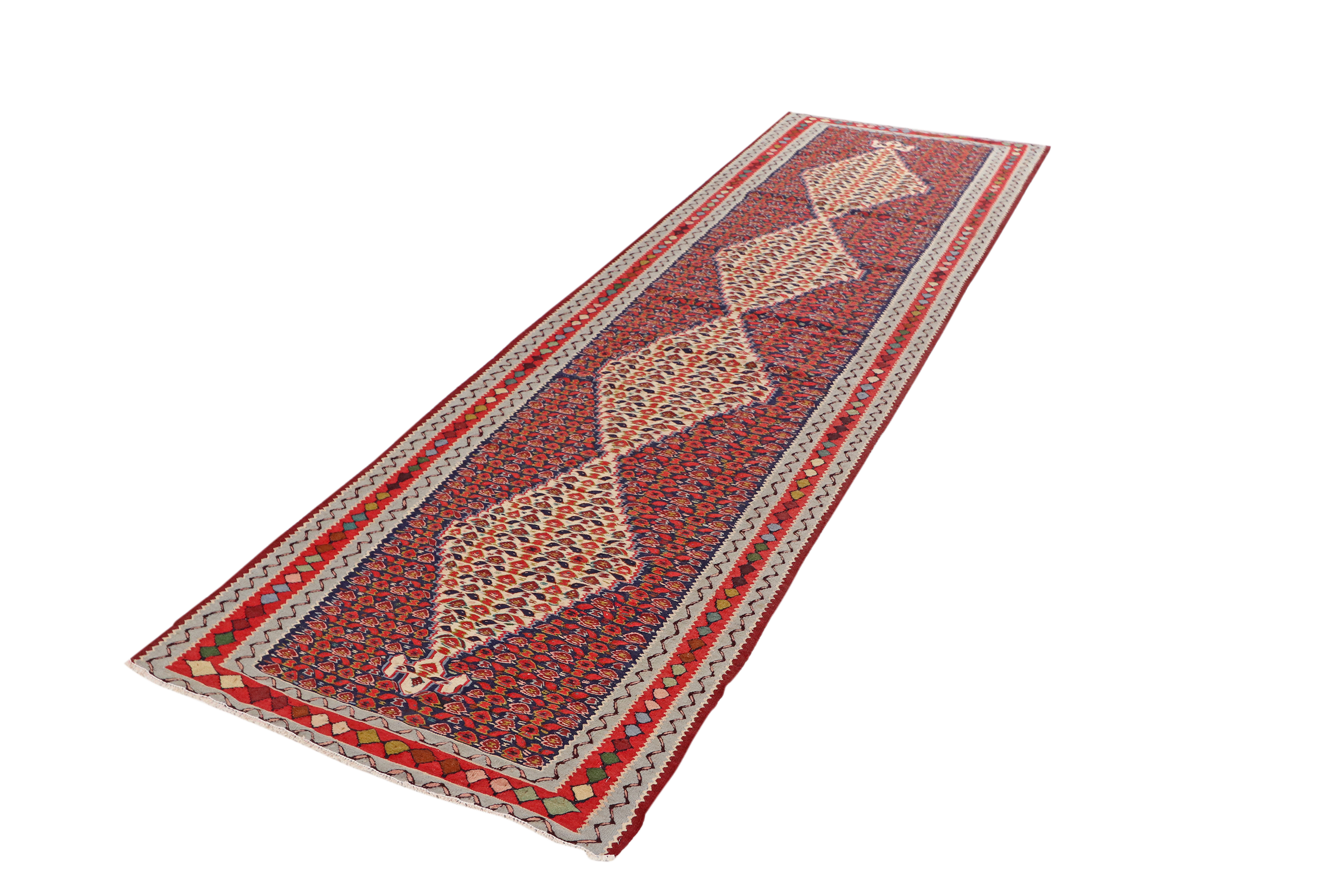 Tappeto Kilim Senneh rosso