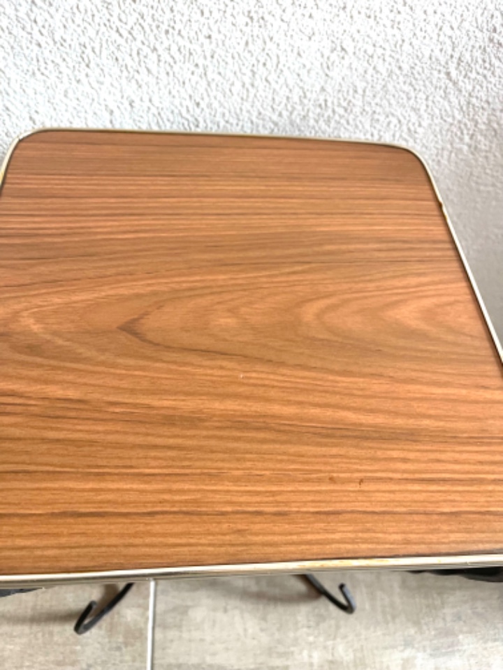 Vintage Tisch Holz Metall Braun 