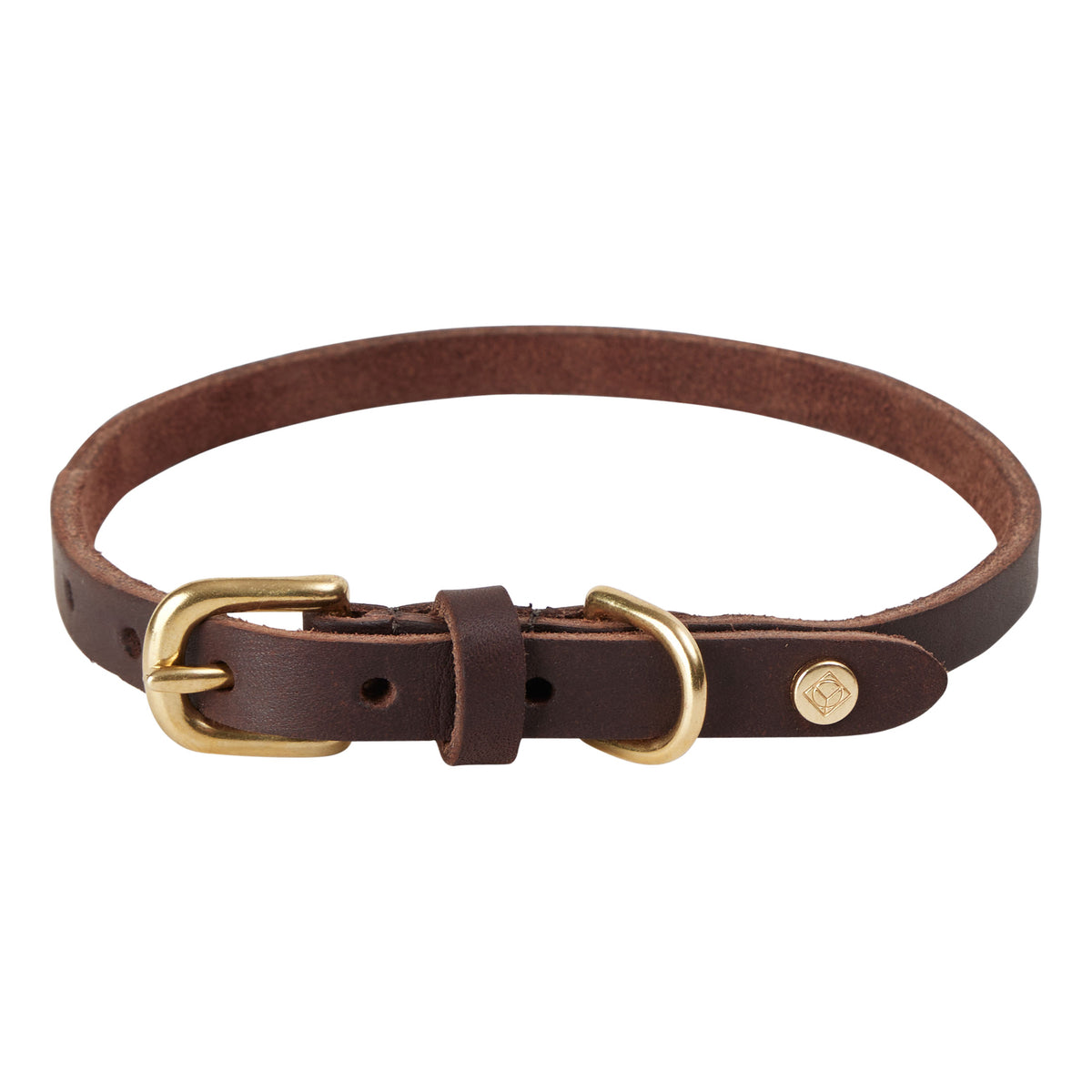 Robin Dog Collar Leather Chocolate Brown