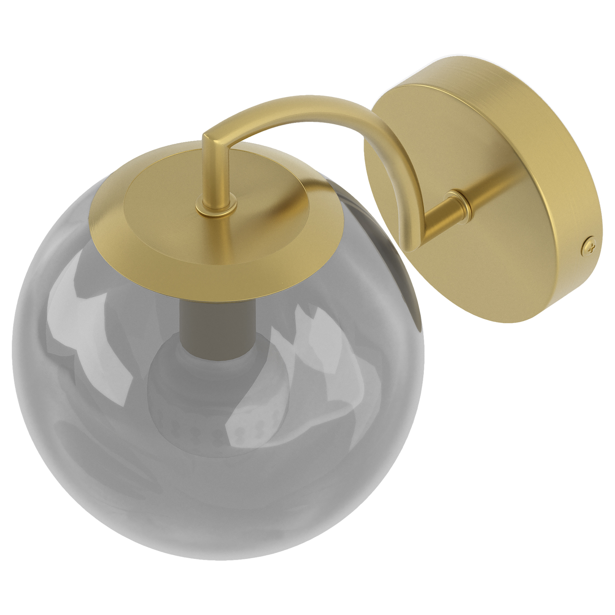 CARTY Wandleuchte 1-flammig Glas Eisen Grau