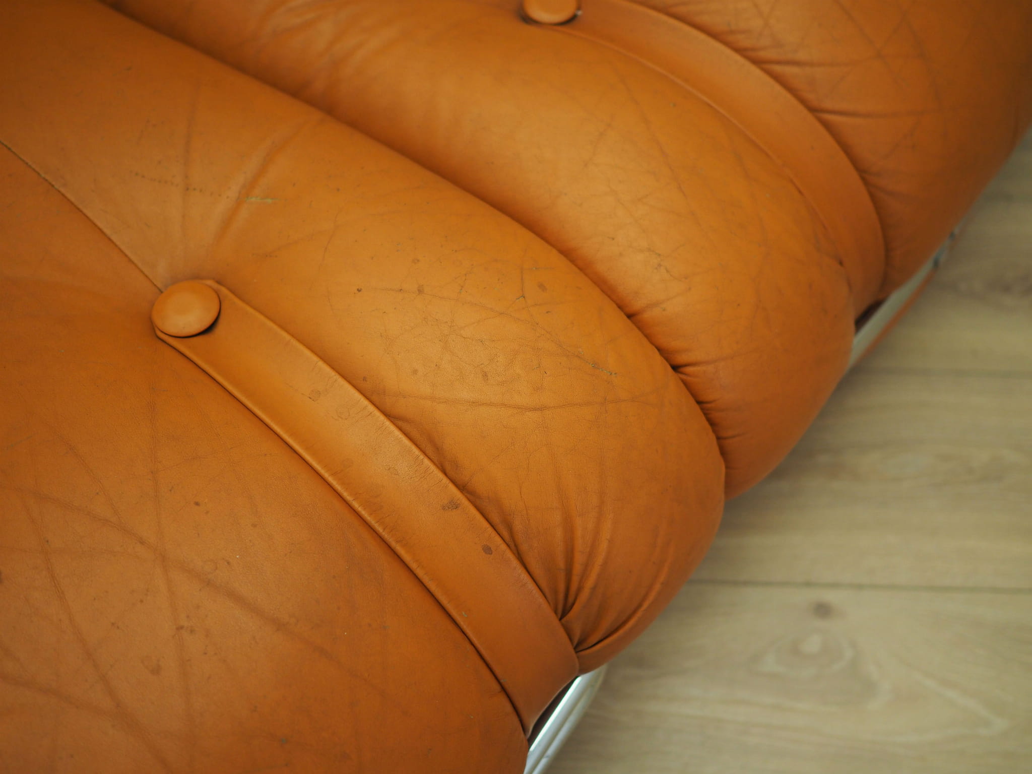 Space Age 3-Sitzer Sofa Orange 1960er Jahre
