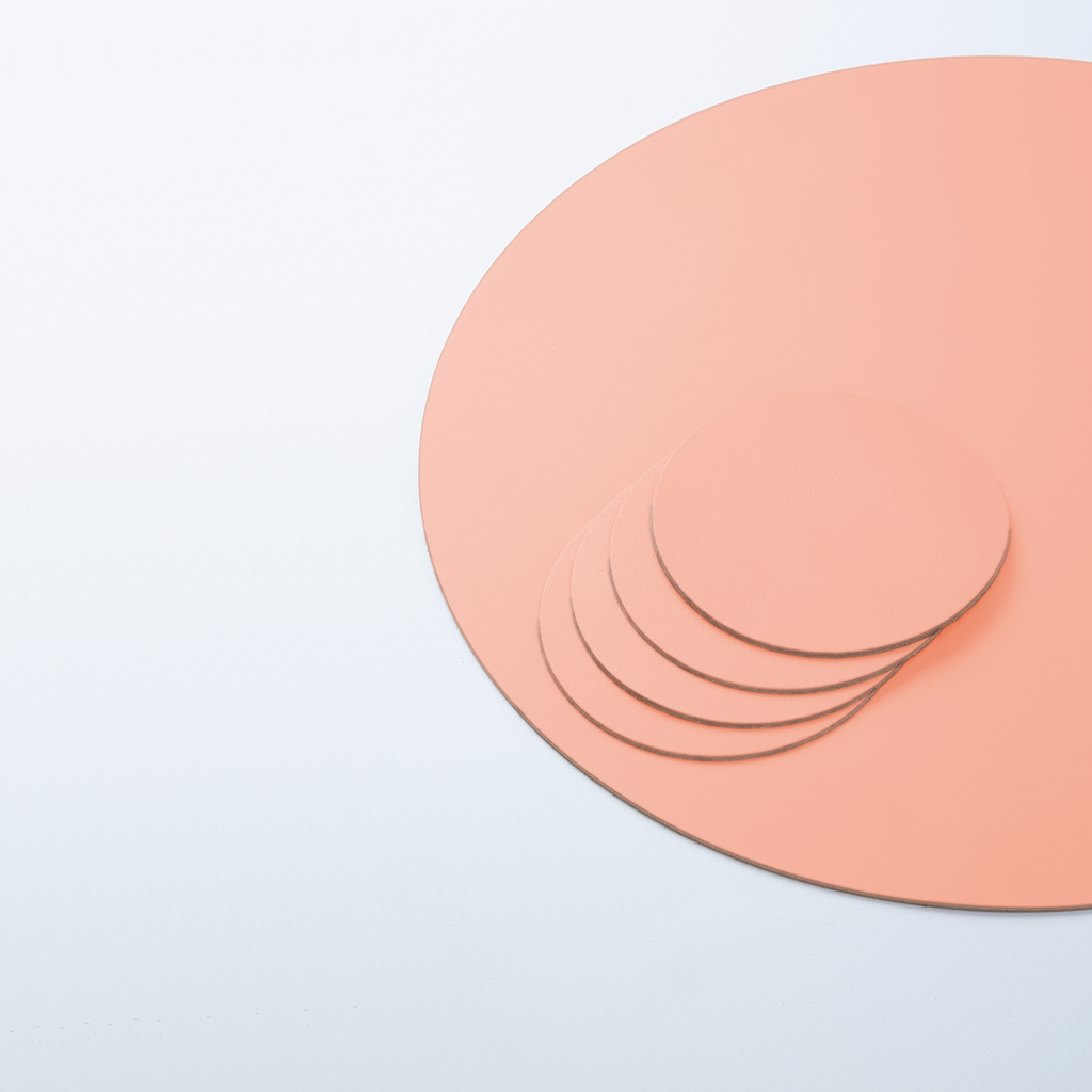 4x Coaster Round Pink