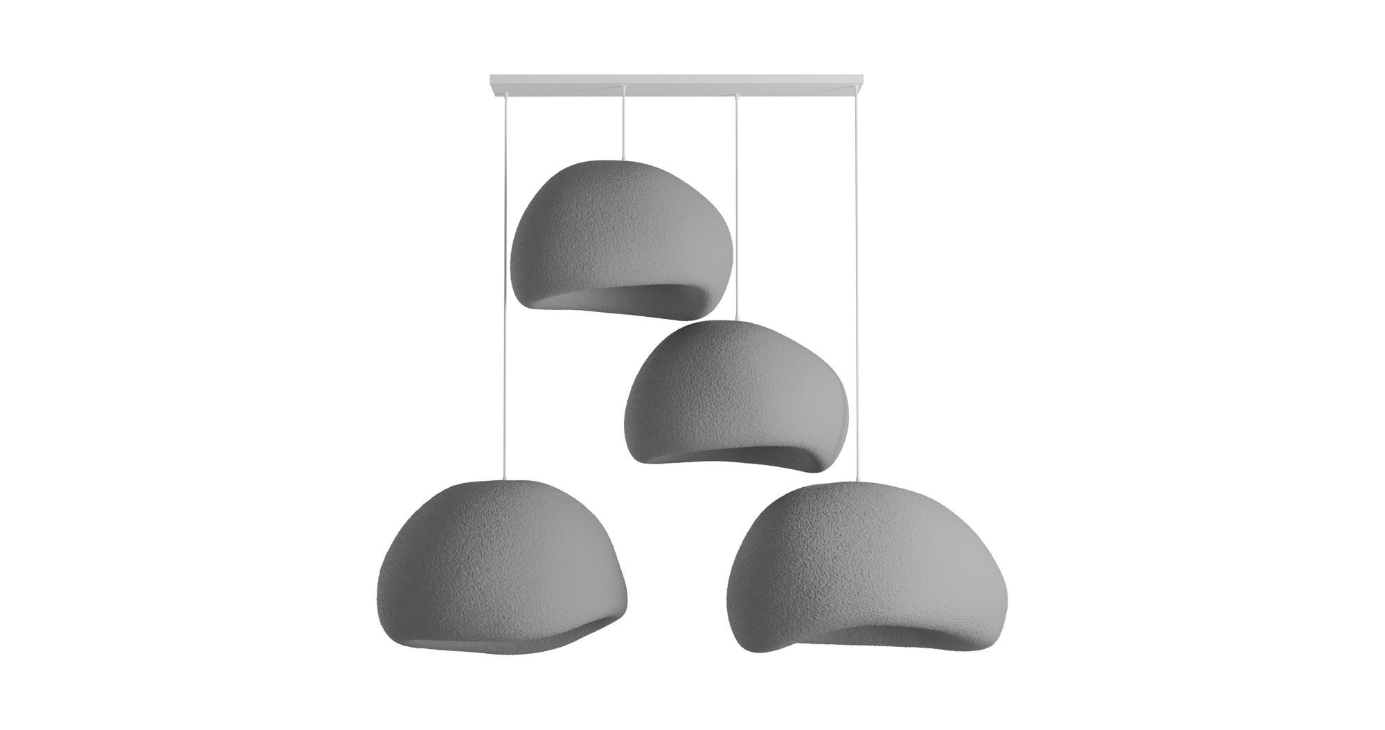 4-Flammig Wabi Sabi Yugen Pendelleuchte Beton Grau