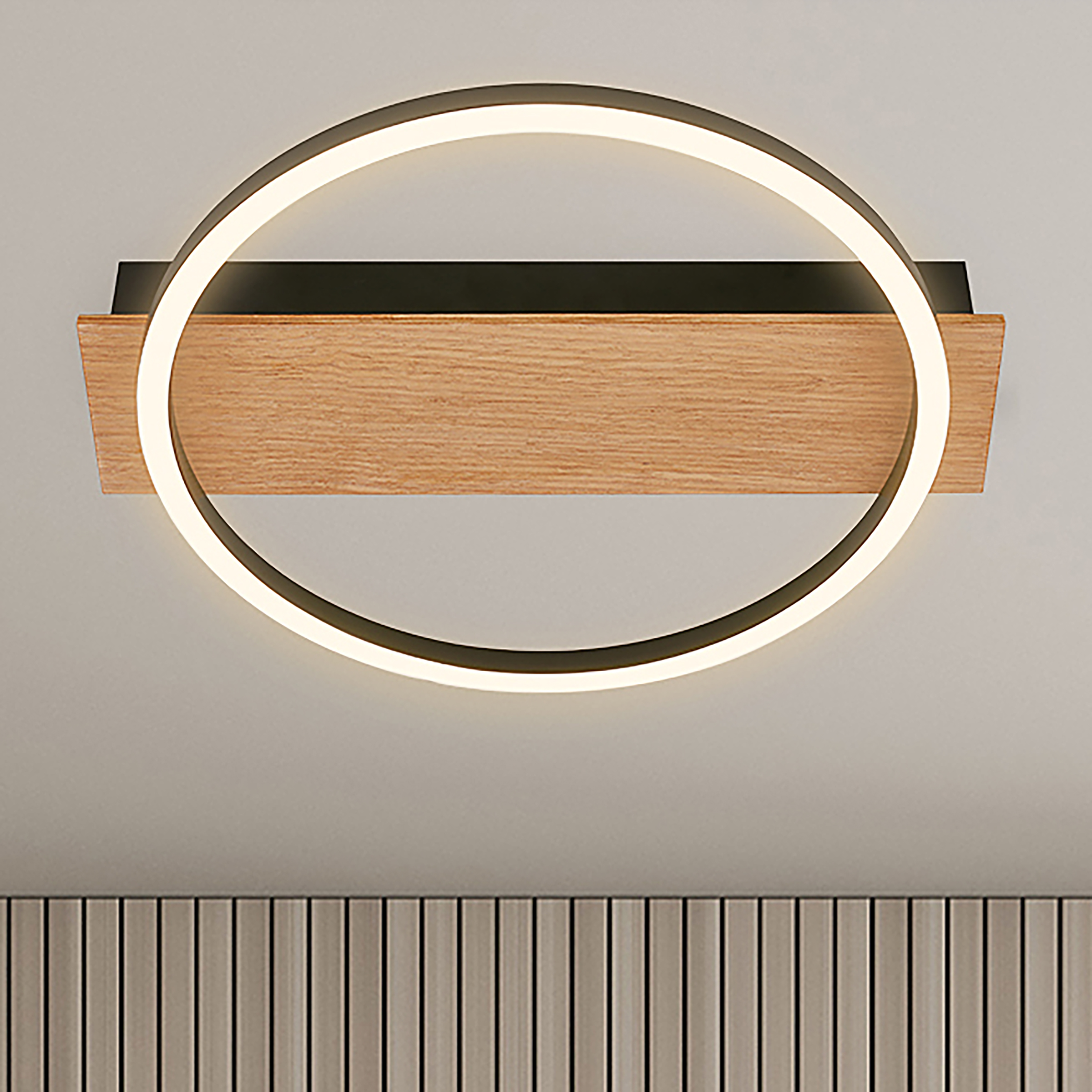 LED Deckenleuchte Kada Typ A  Aluminium Schwarz Gummibaum 