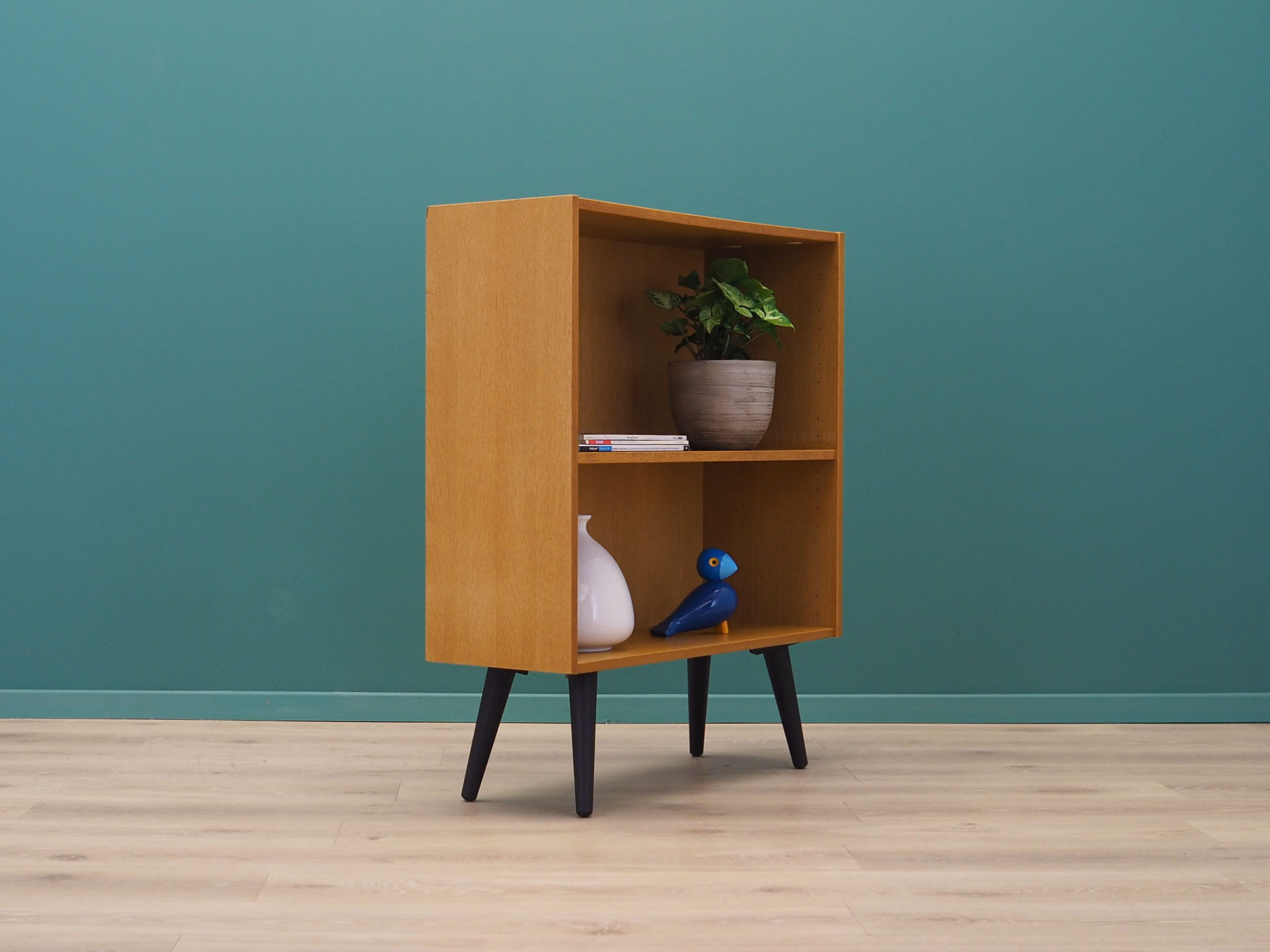 Vintage Bookshelf Ash Wood Brown 1970s