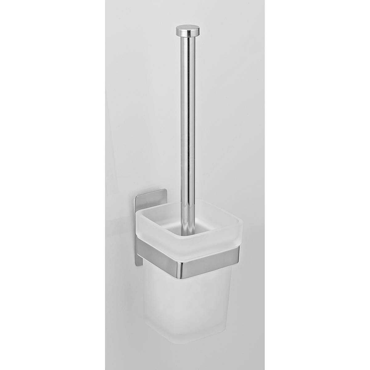 WC-Garnitur Genova Edelstahl Glas Silber
