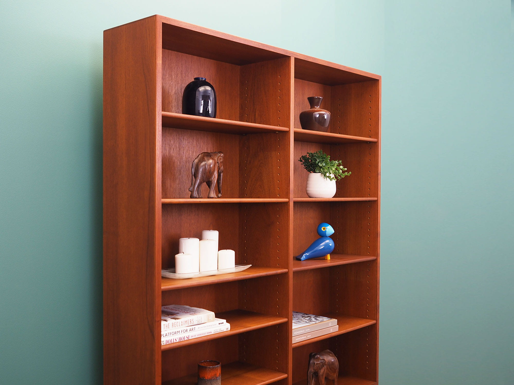 Vintage Bookshelf Teak Brown 1960s