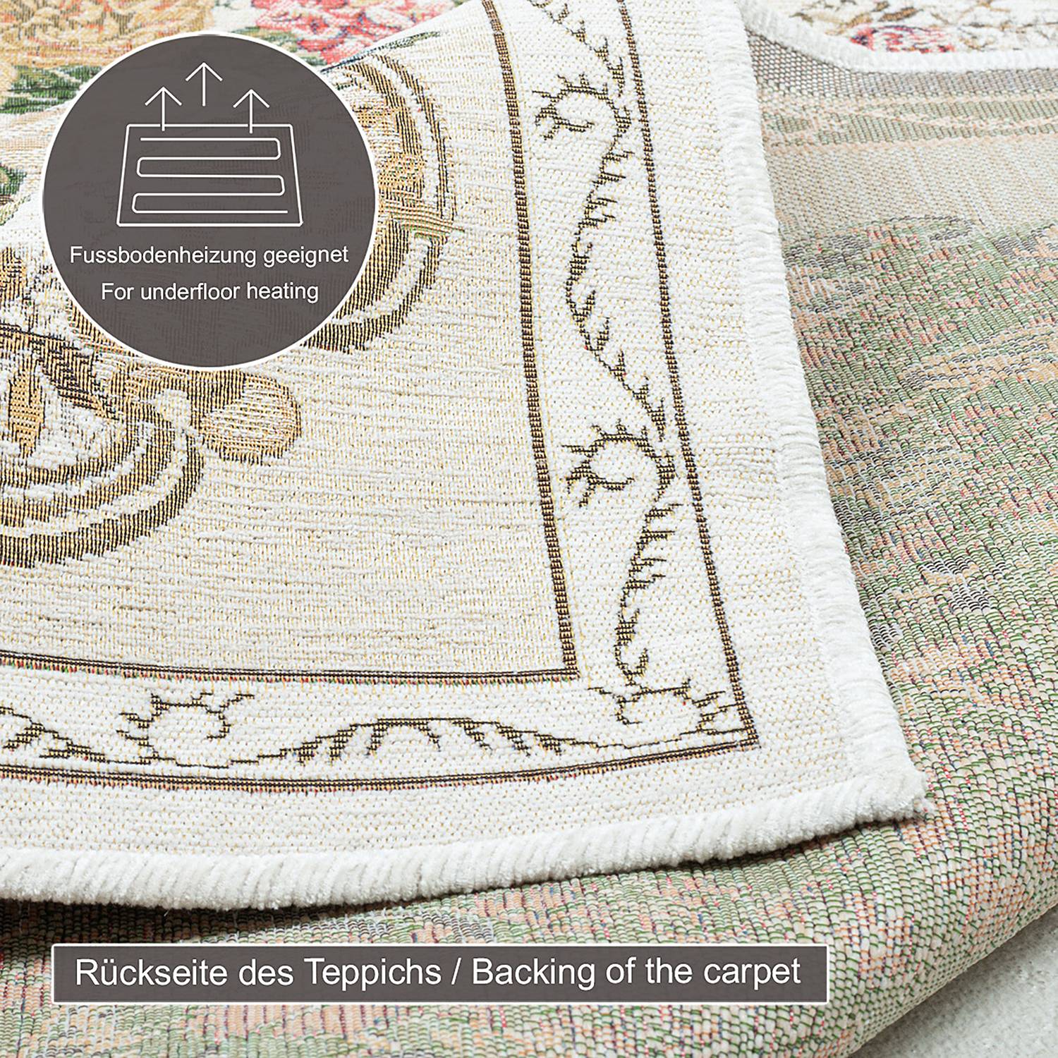 Flomi Florence Kurzflorteppich Beige 80 x 150 cm
