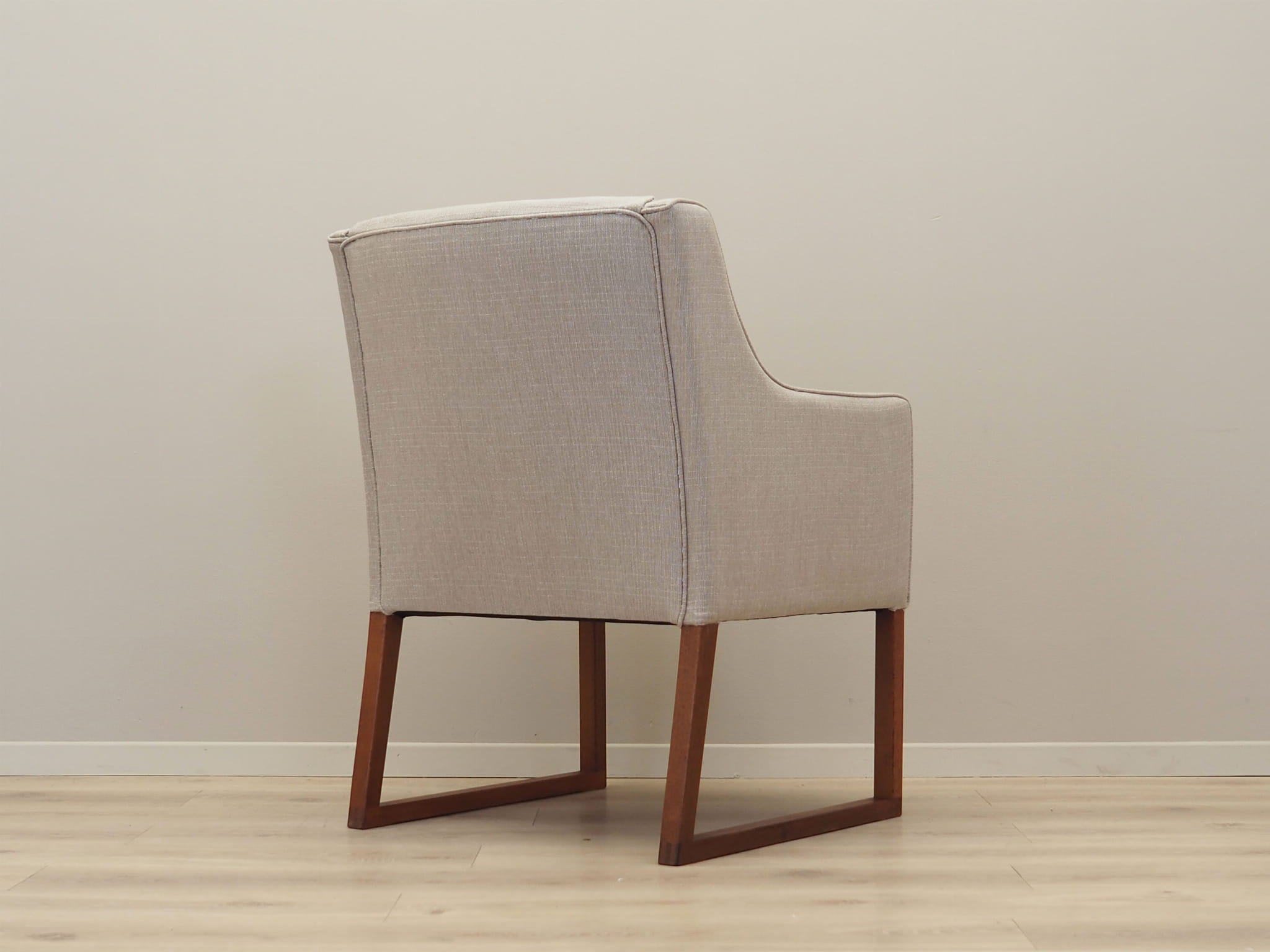 Vintage chair teak wood textile beige 1970s