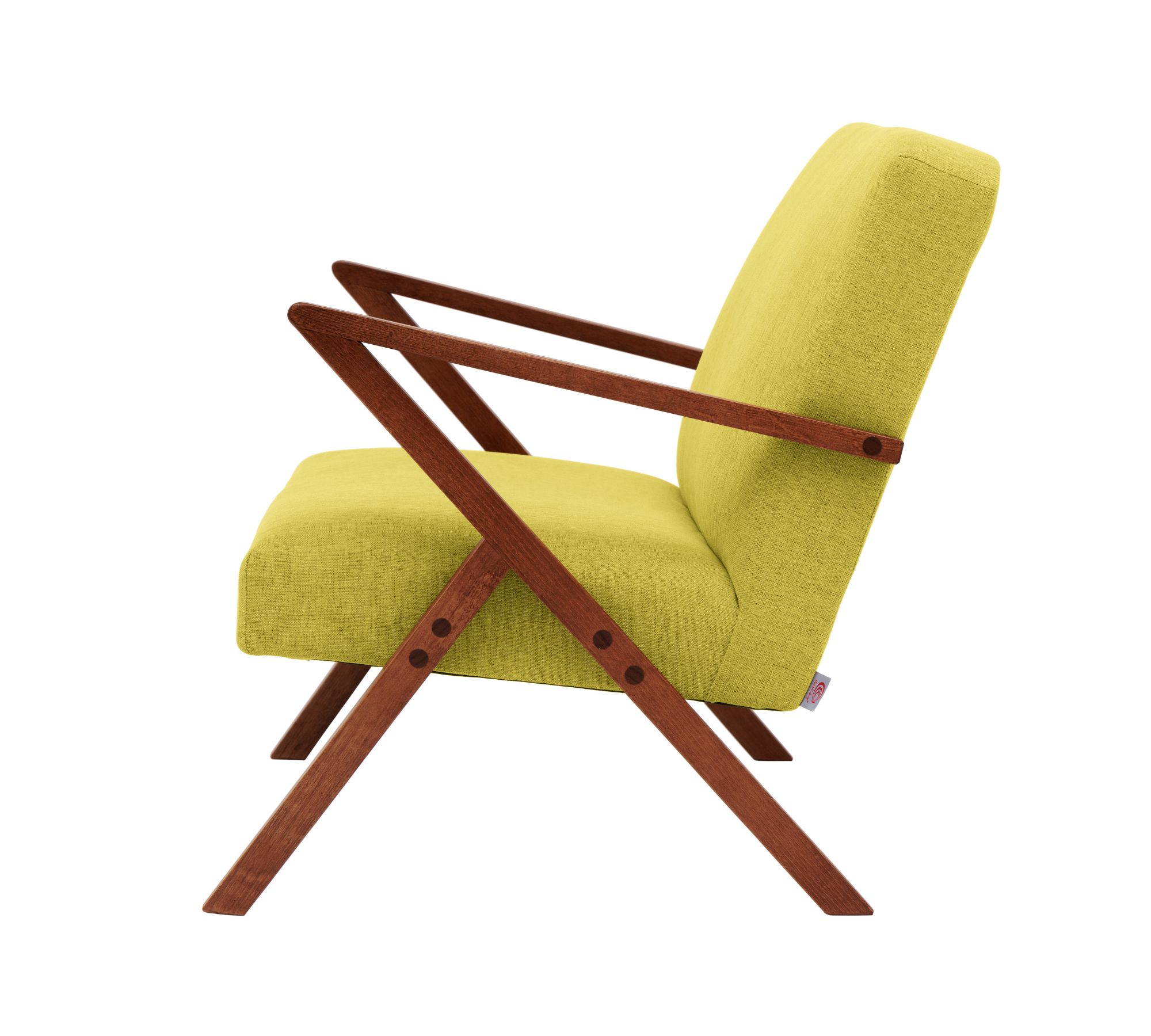 Retrostar 2er Sofa New Life Nussbaum Beizung Pistaziengrün
