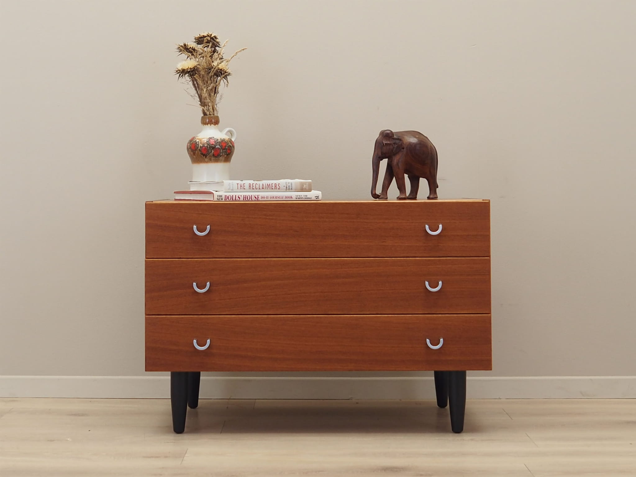 Vintage Kommode Teakholz Braun 1970er Jahre