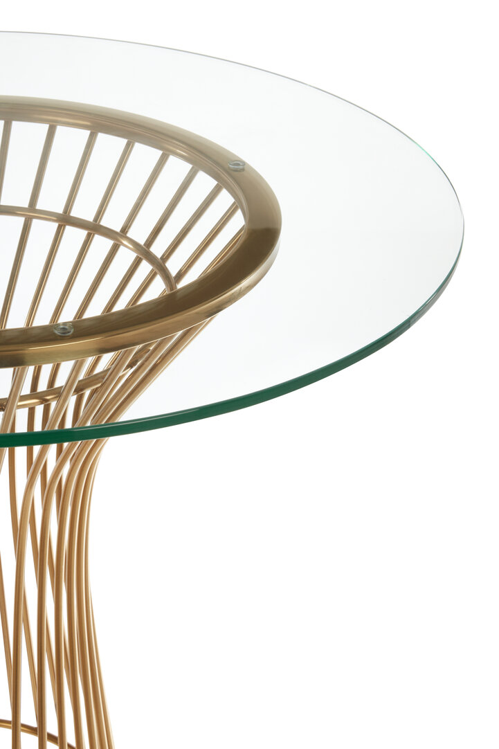 Vogue Tavolo da pranzo rotondo metallo vetro oro