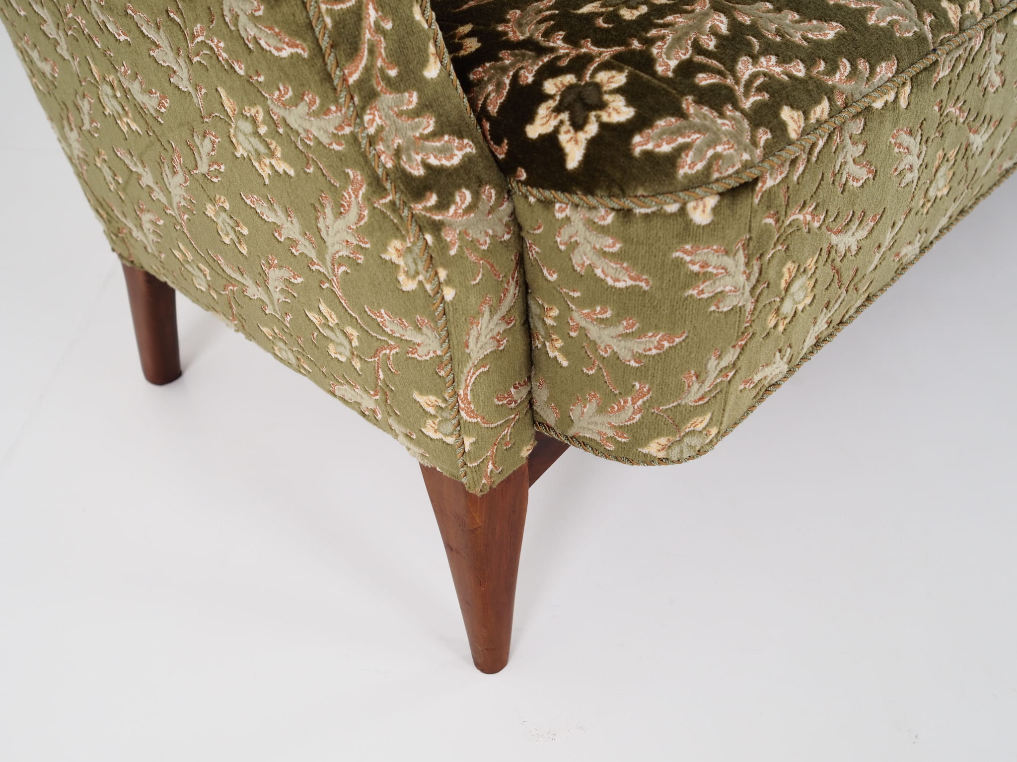 Vintage Sofa Beech wood Textile Green 1960s