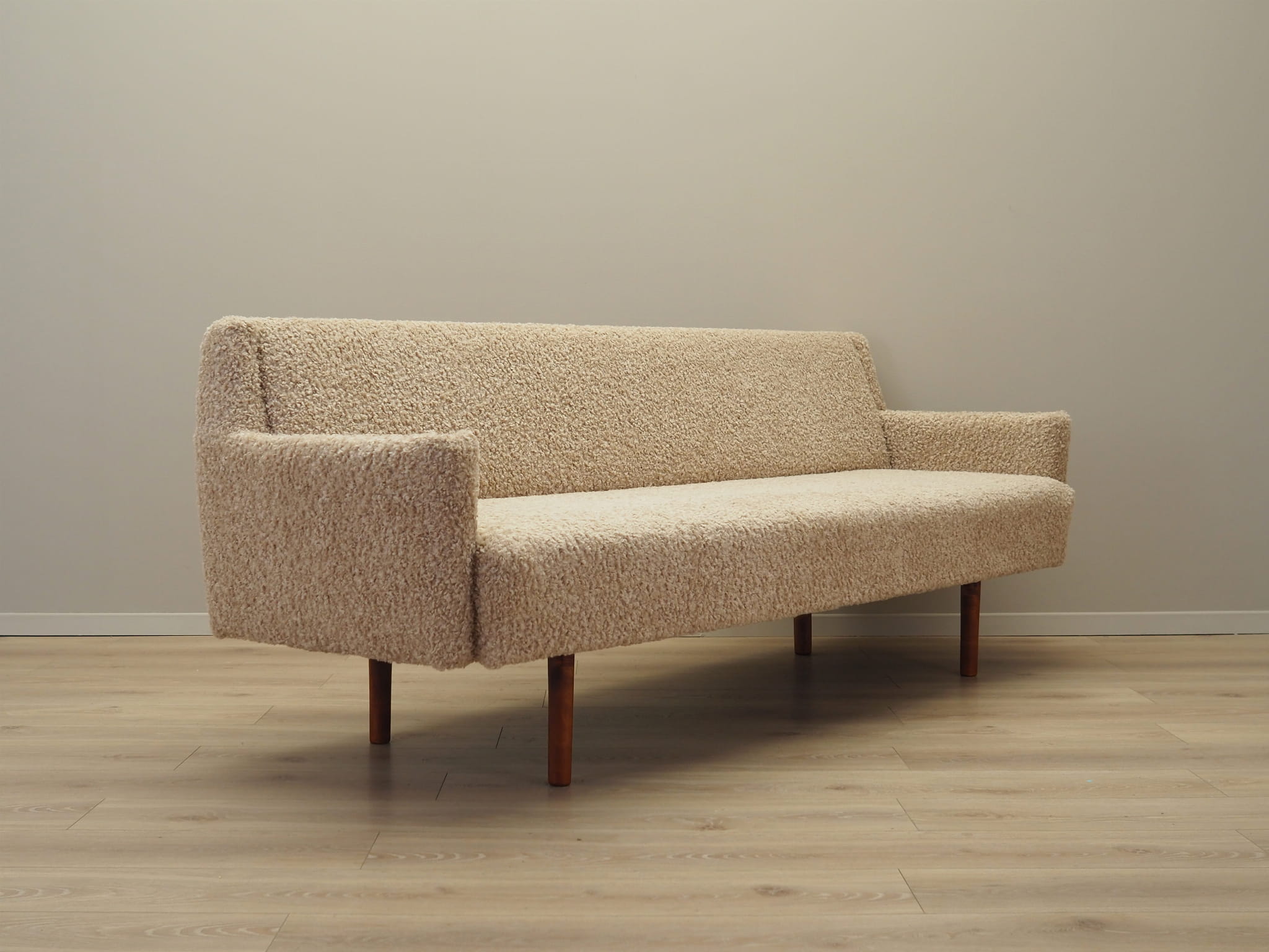 Vintage Sofa Textil Holz Beige 1970er Jahre