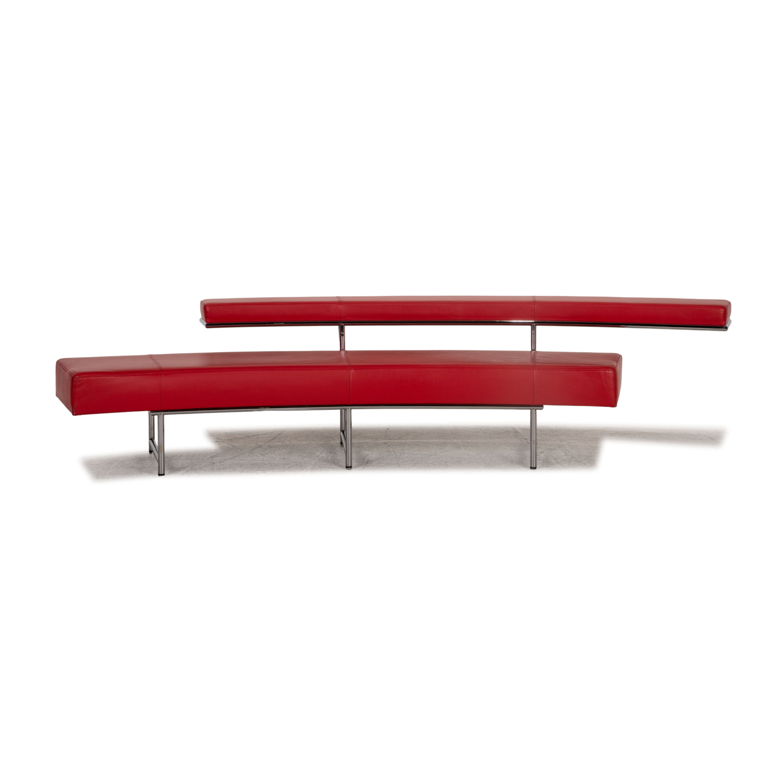 Monte Carlo Sofa 4-Sitzer by Eileen Gray Leder Rot