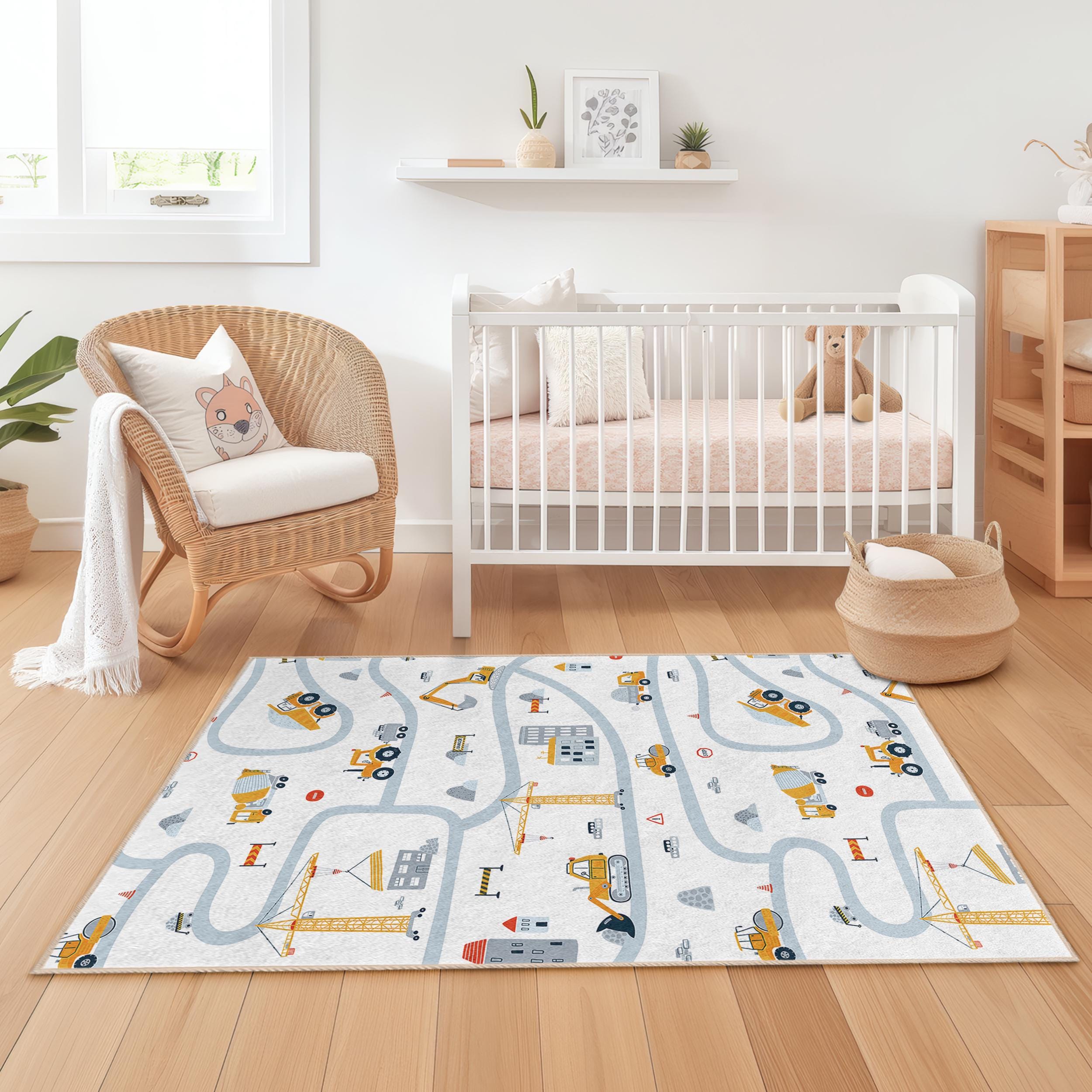 Tappeto per bambini Cantiere Multicolore 100x250 cm