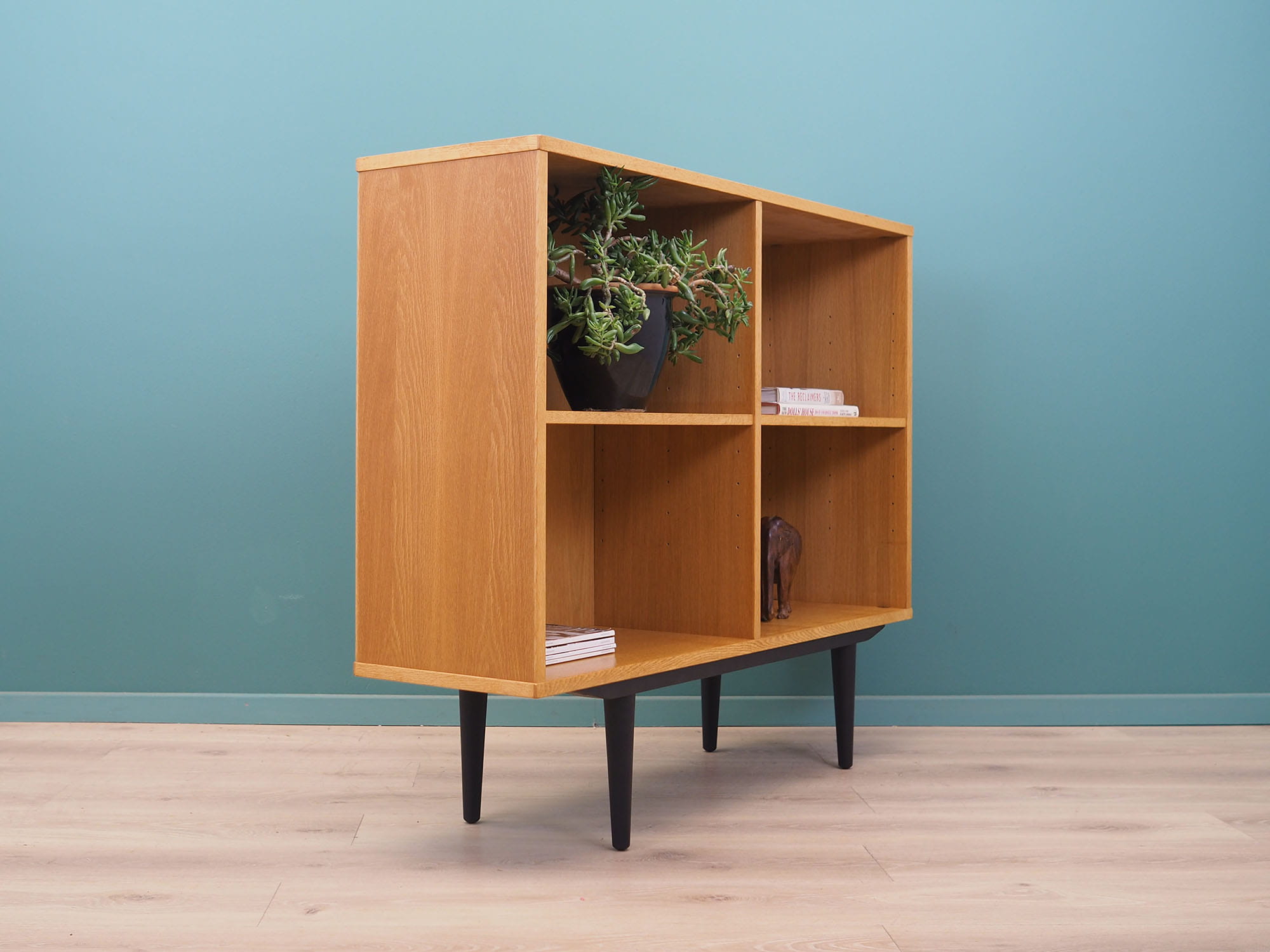 Vintage Bookshelf Ash Wood Brown 1970s