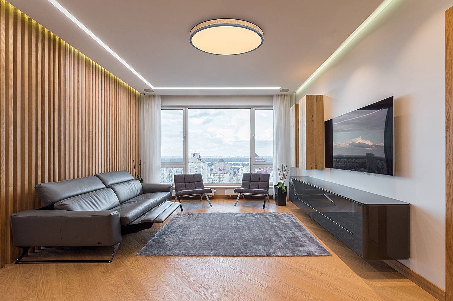 1-Flammig LED-Deckenleuchte Doro Typ H Acrylglas Eisen