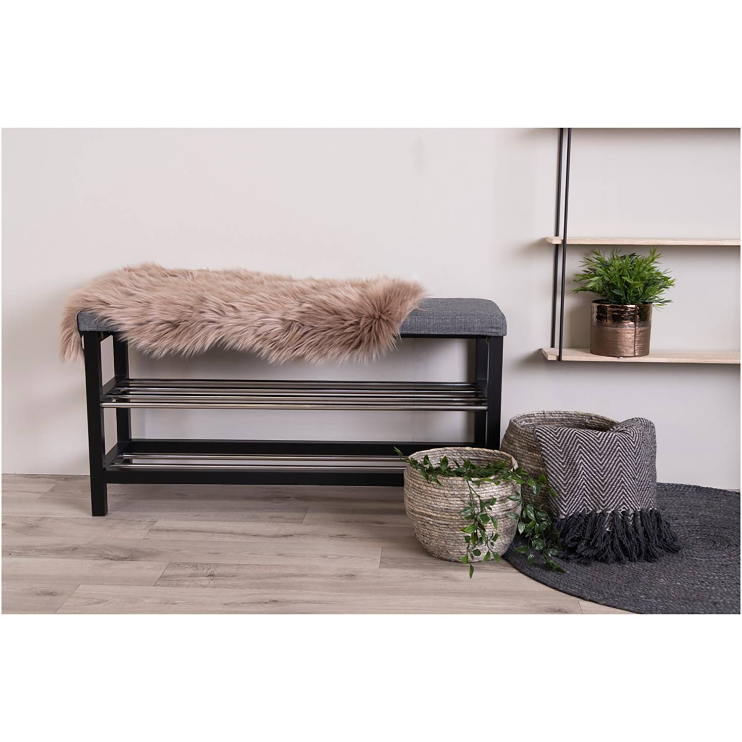 Lambskin Fur Rug Light Brown