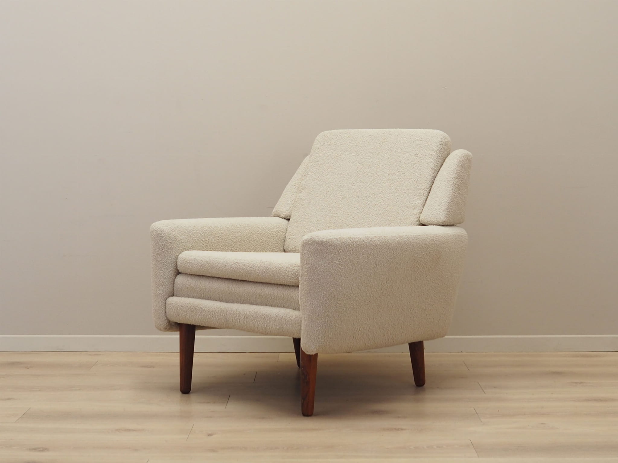 Armchair Textile Wood Cream 1970s