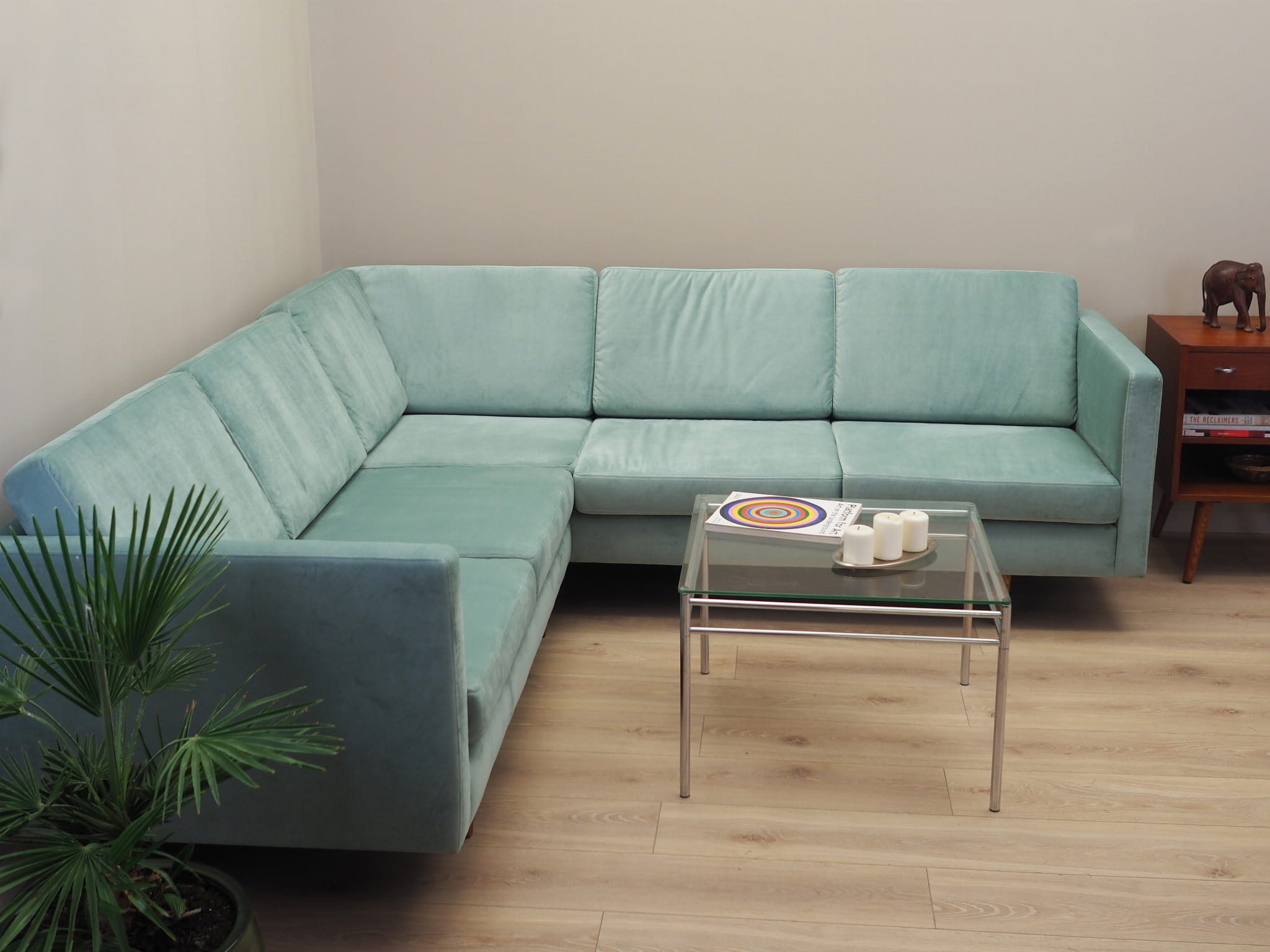 Ecksofa Textil Blau 1990er Jahre