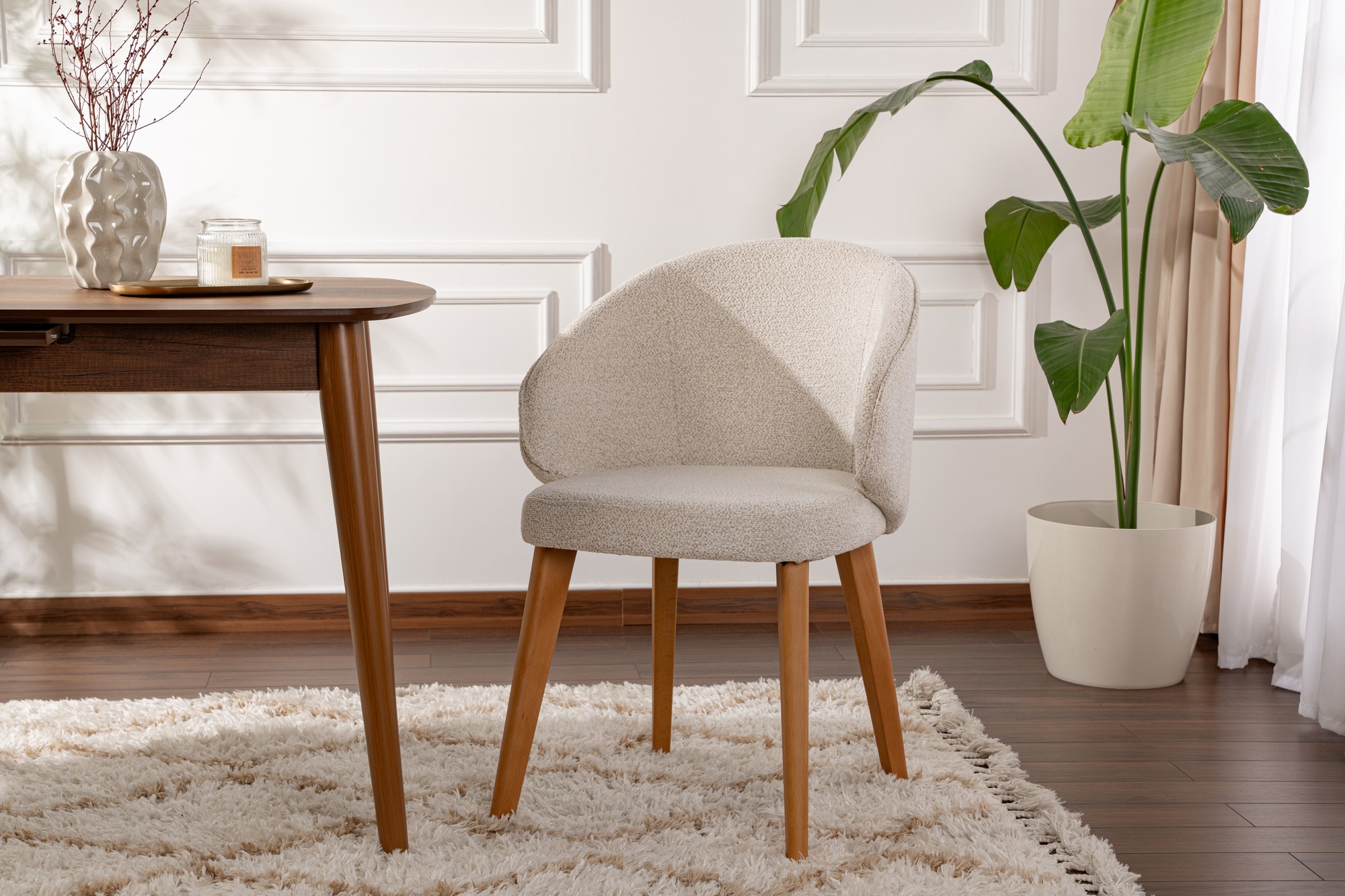 2x Bentley Dining Chair Wood Veneer White