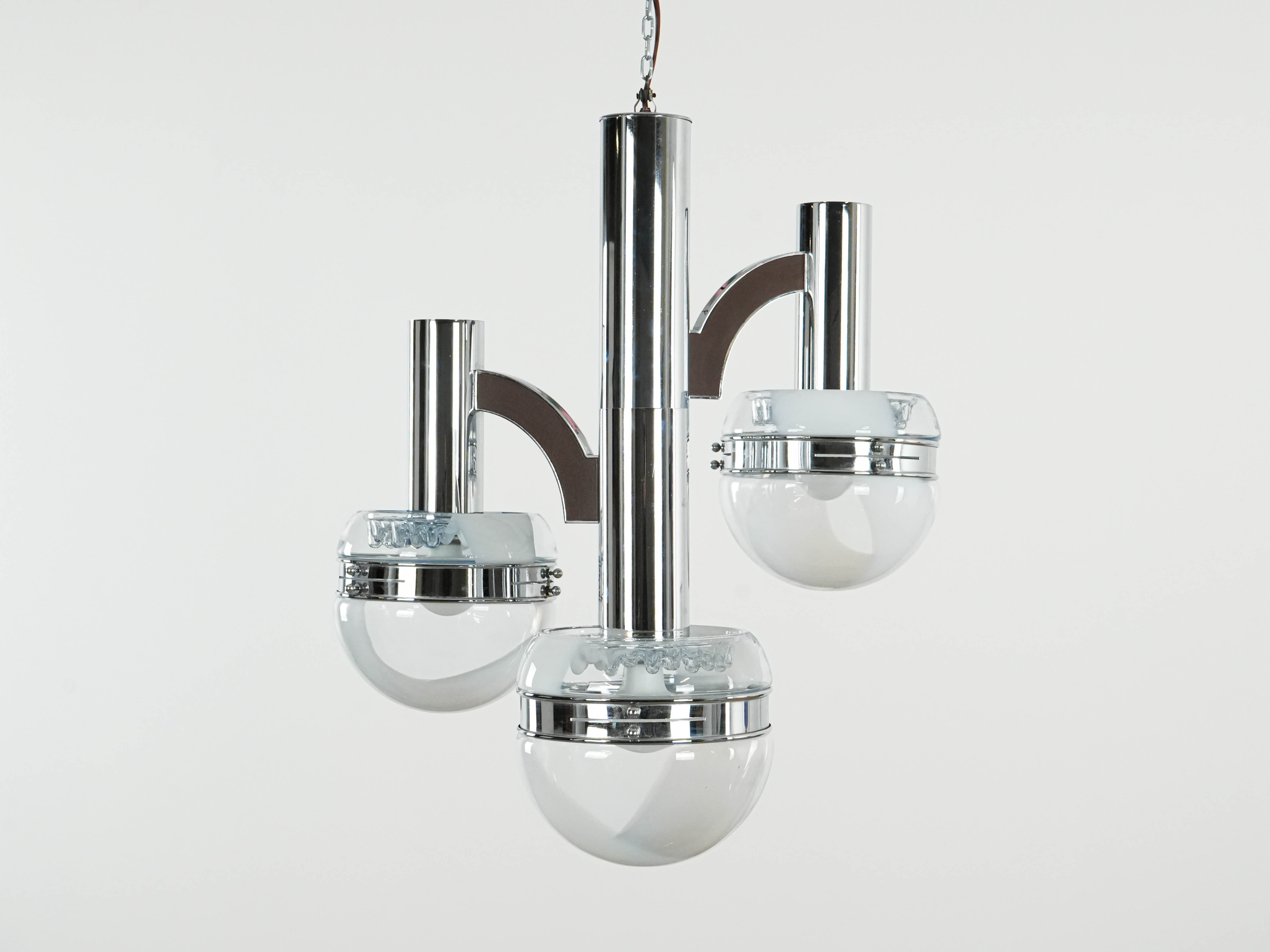 Space Age Chandelier Murano Glass 1970s