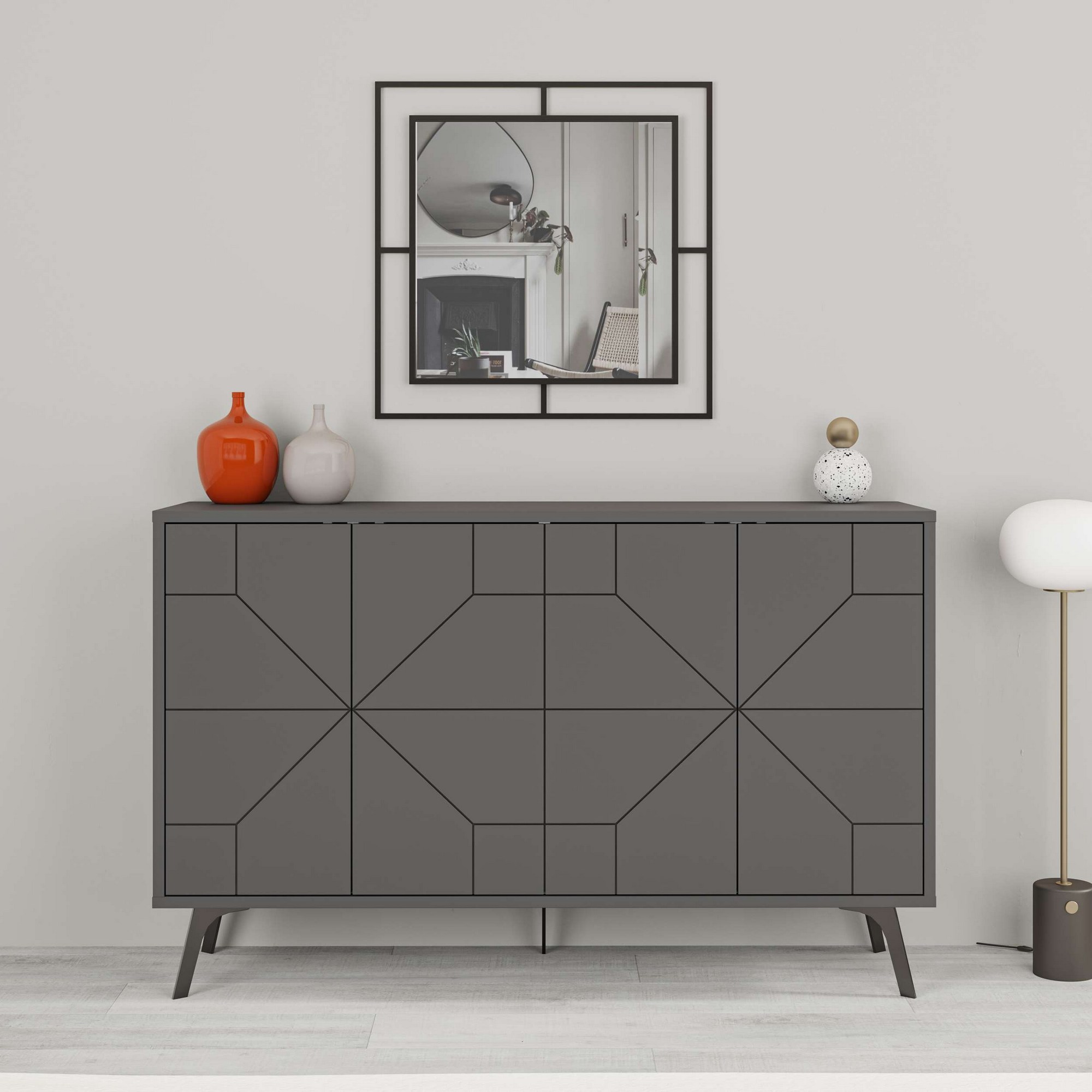 Dune chest of drawers anthracite 123cm x 62.4cm