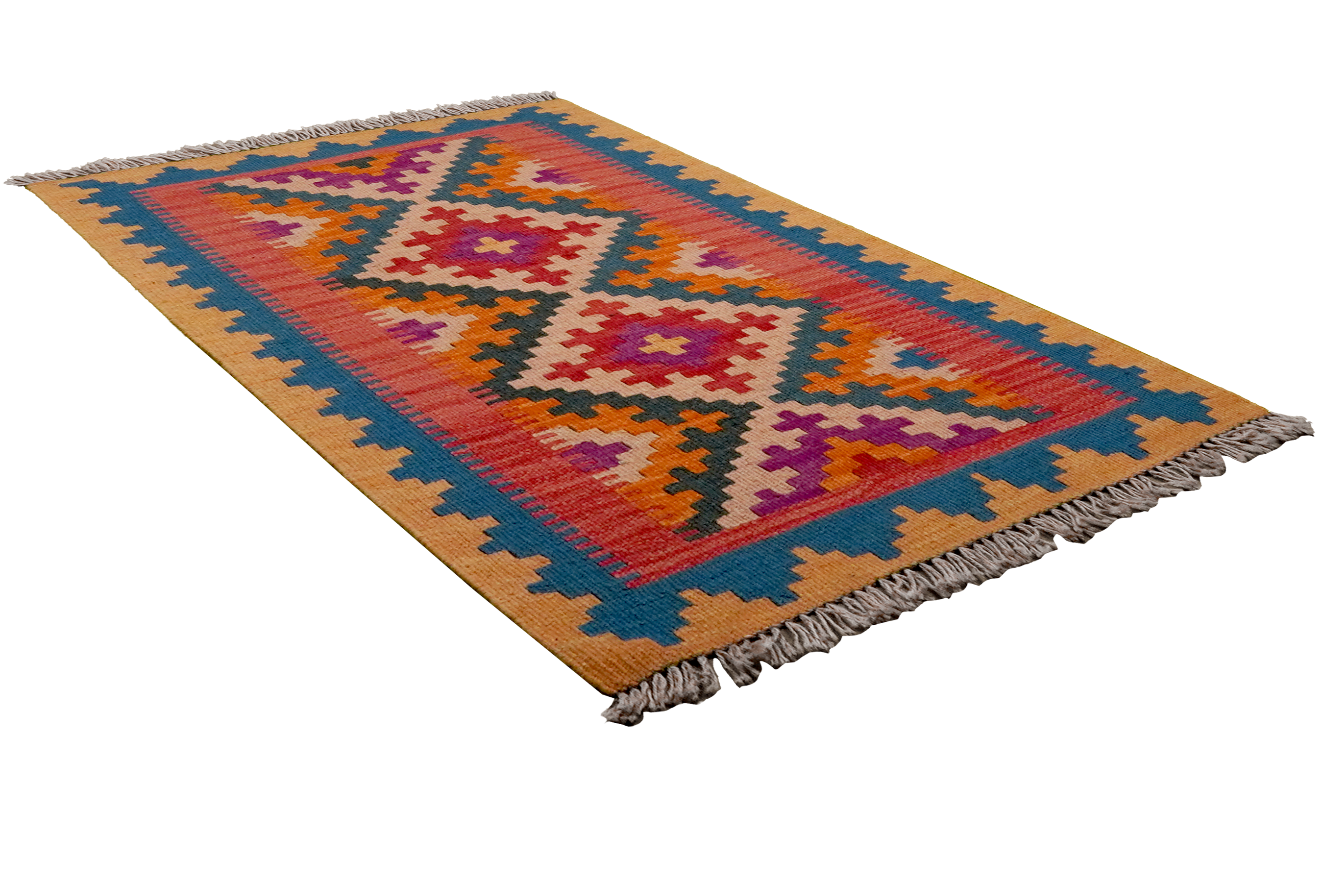 Kilim Gashgai Teppich Wolle Mehrfarbig