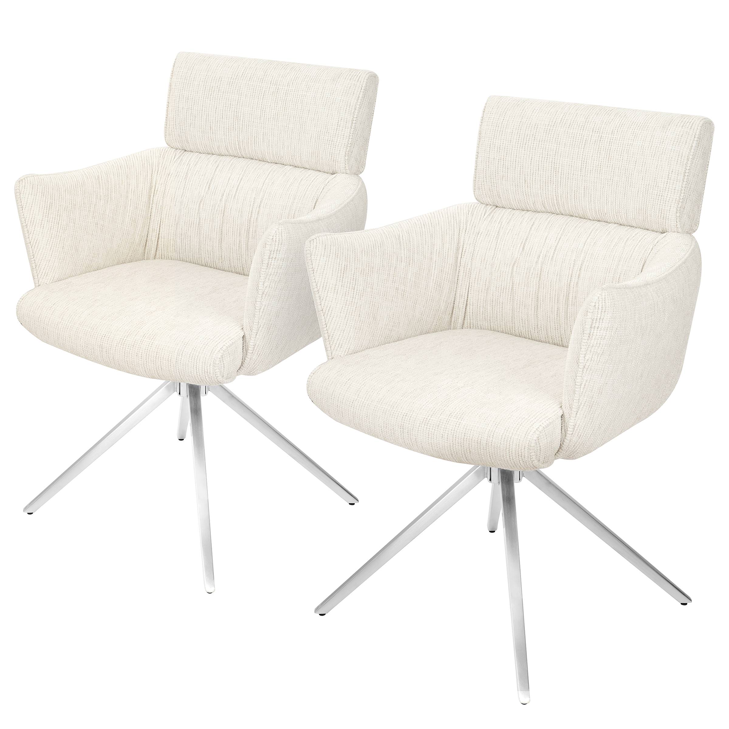 2x Drehbarer Armlehnenstuhl IMMAH Beige