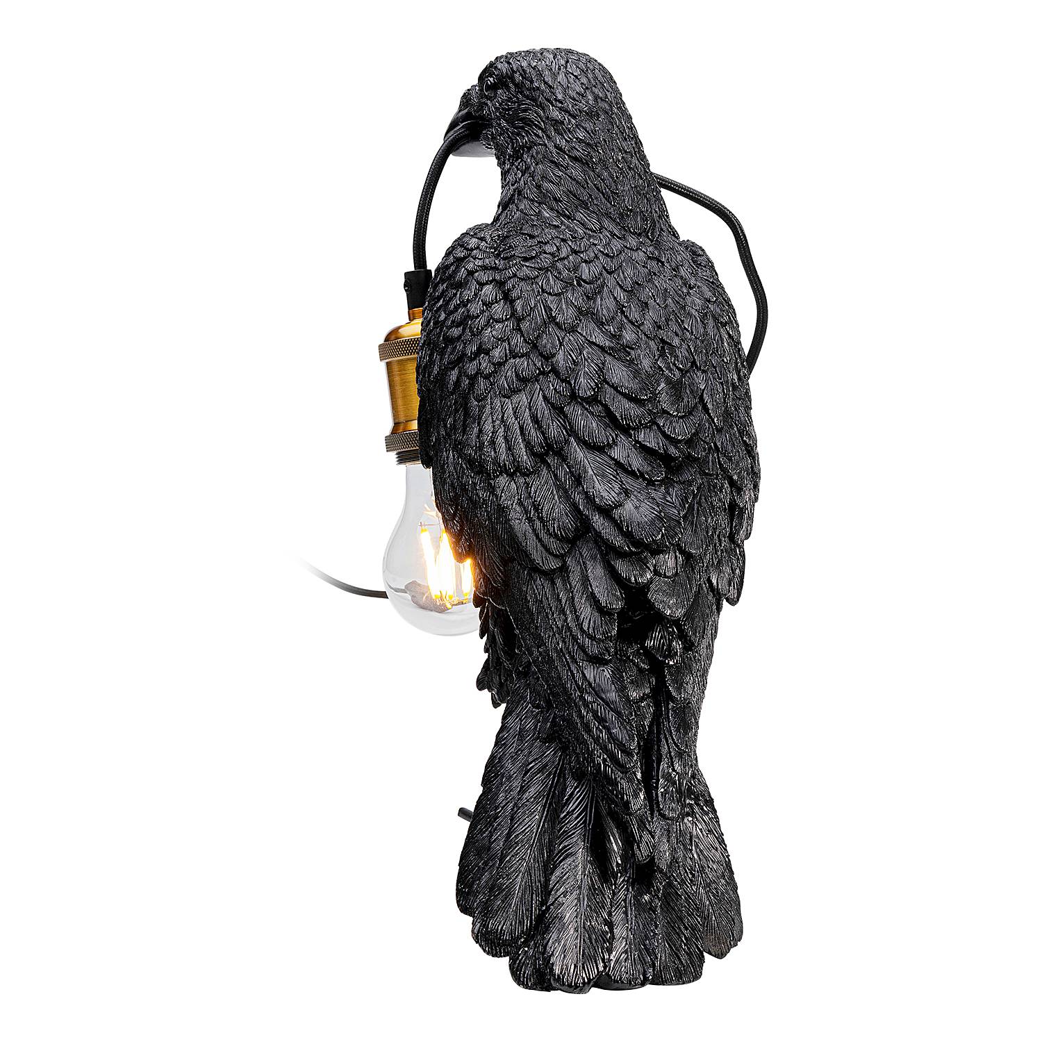 Table Lamp Animal Crow Black