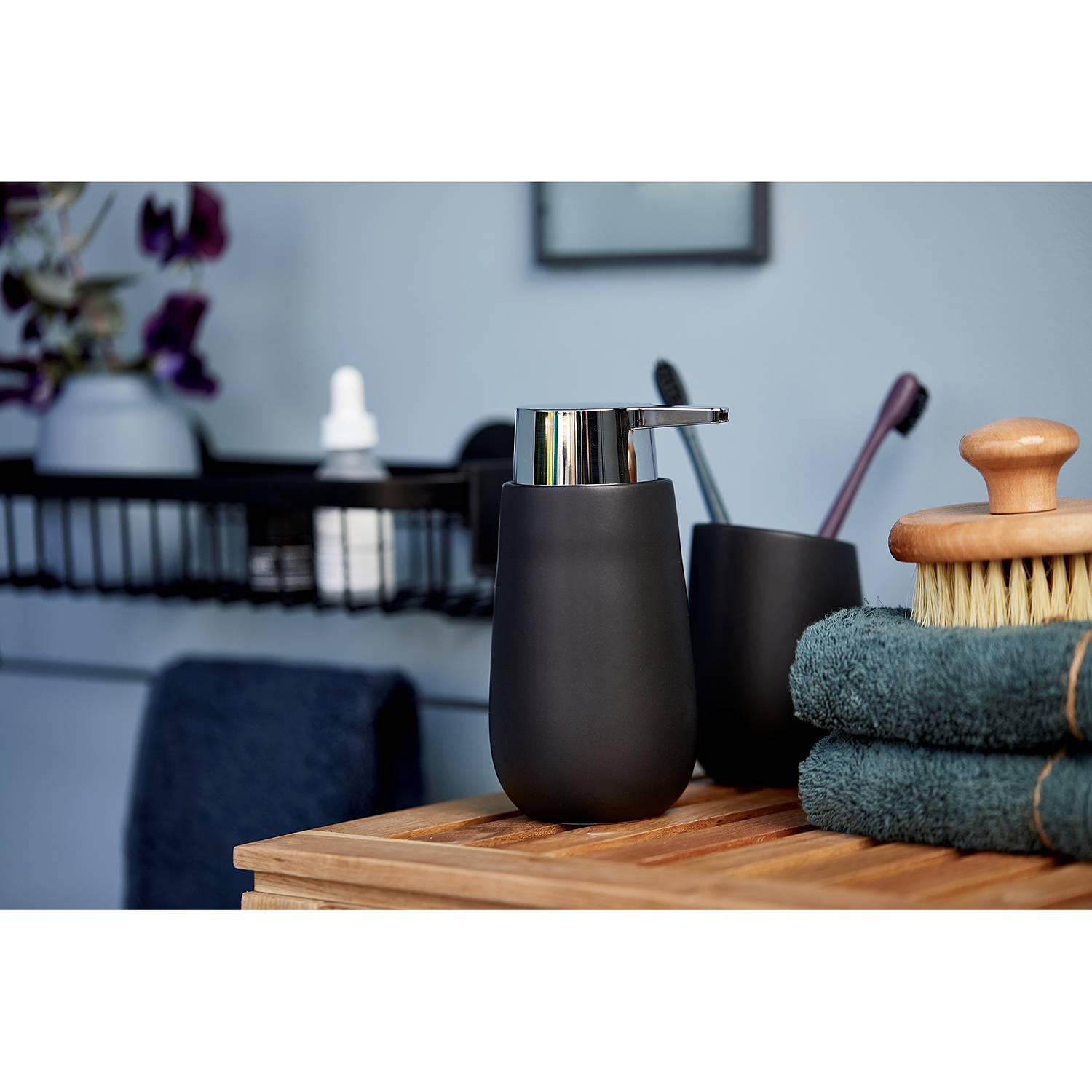 Seifenspender Badi Keramik Schwarz