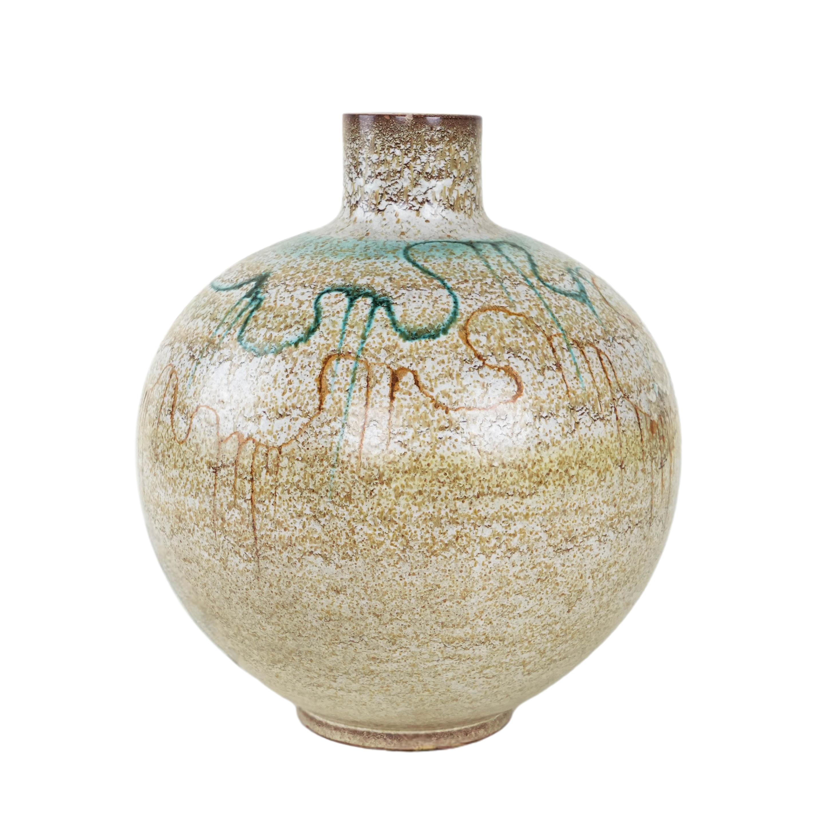 Vaso in ceramica multicolore anni '60