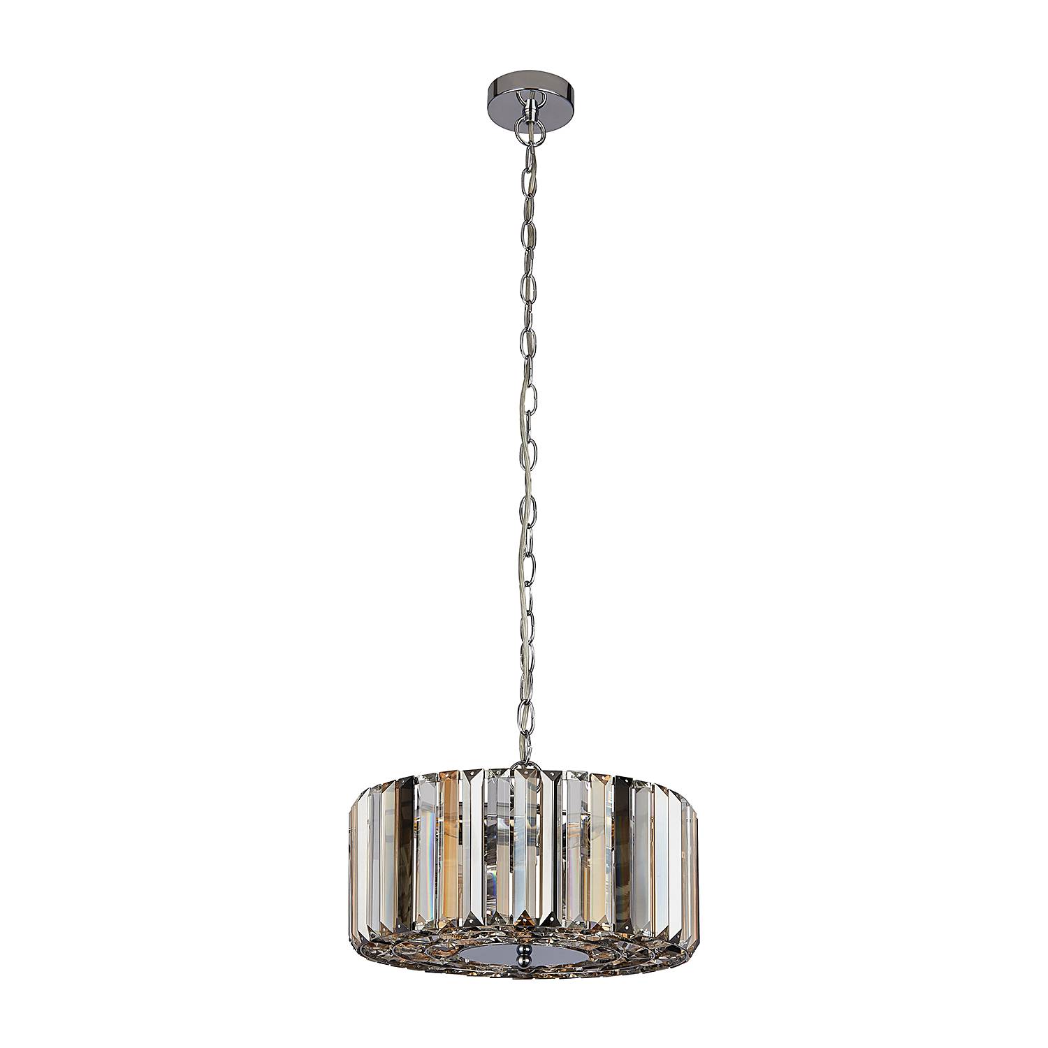 Pendelleuchte Chapeau Stahl Silber Bernstein Transparent