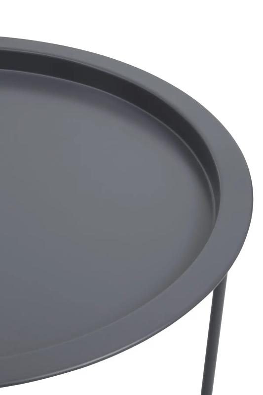 Acero Grau Metall Runder Beistelltisch
