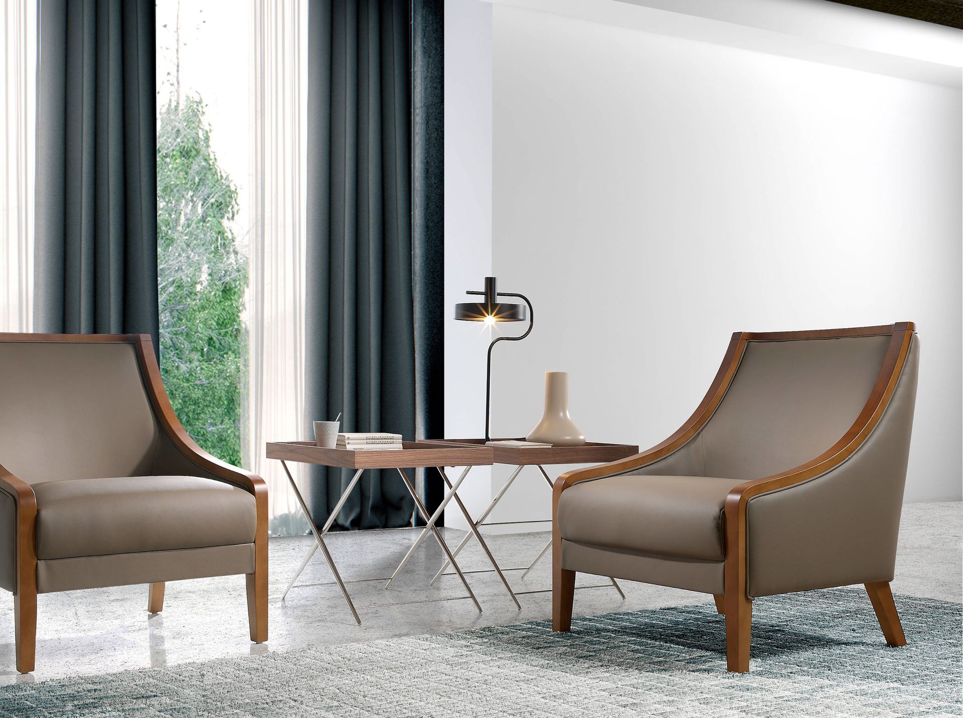 Rectangular side table brown