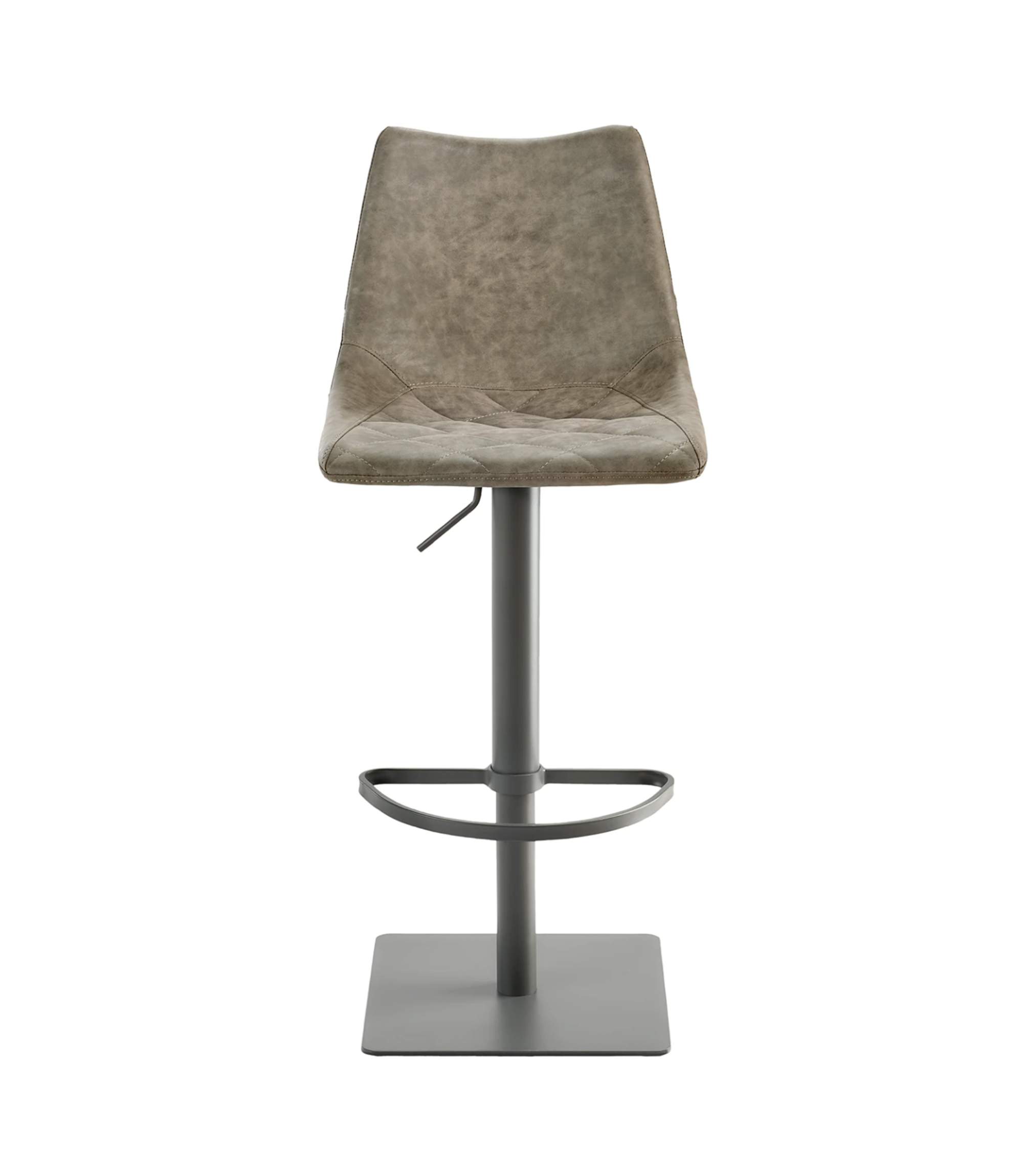 Bar stool artificial leather steel greige