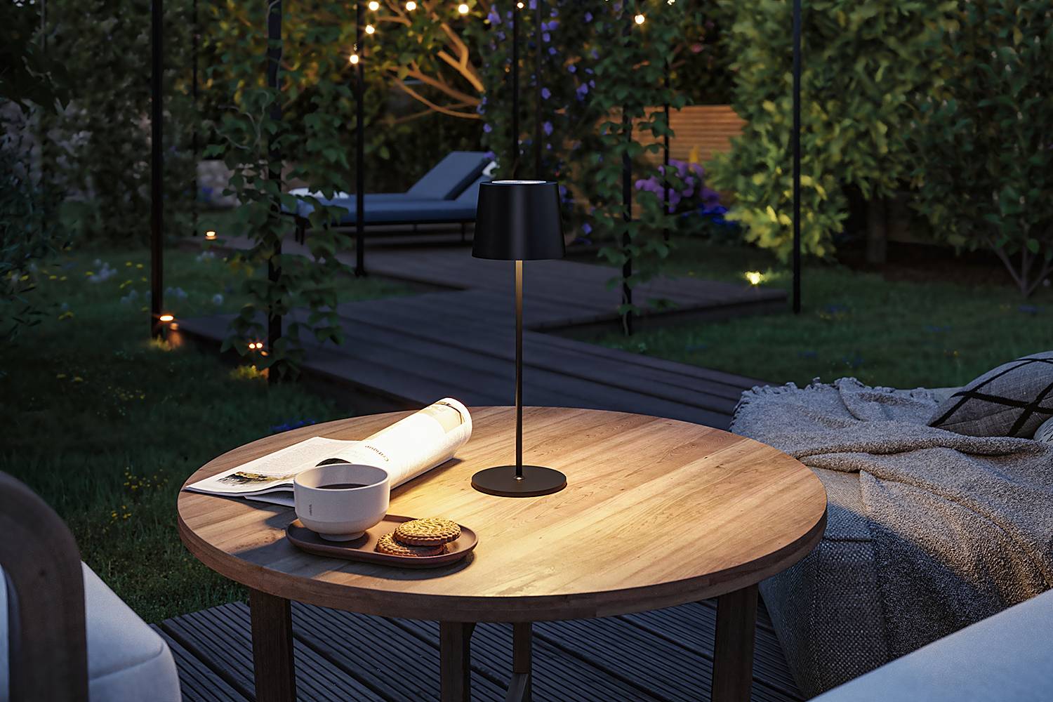 Table lamp Gilo 1-light aluminum plastic black