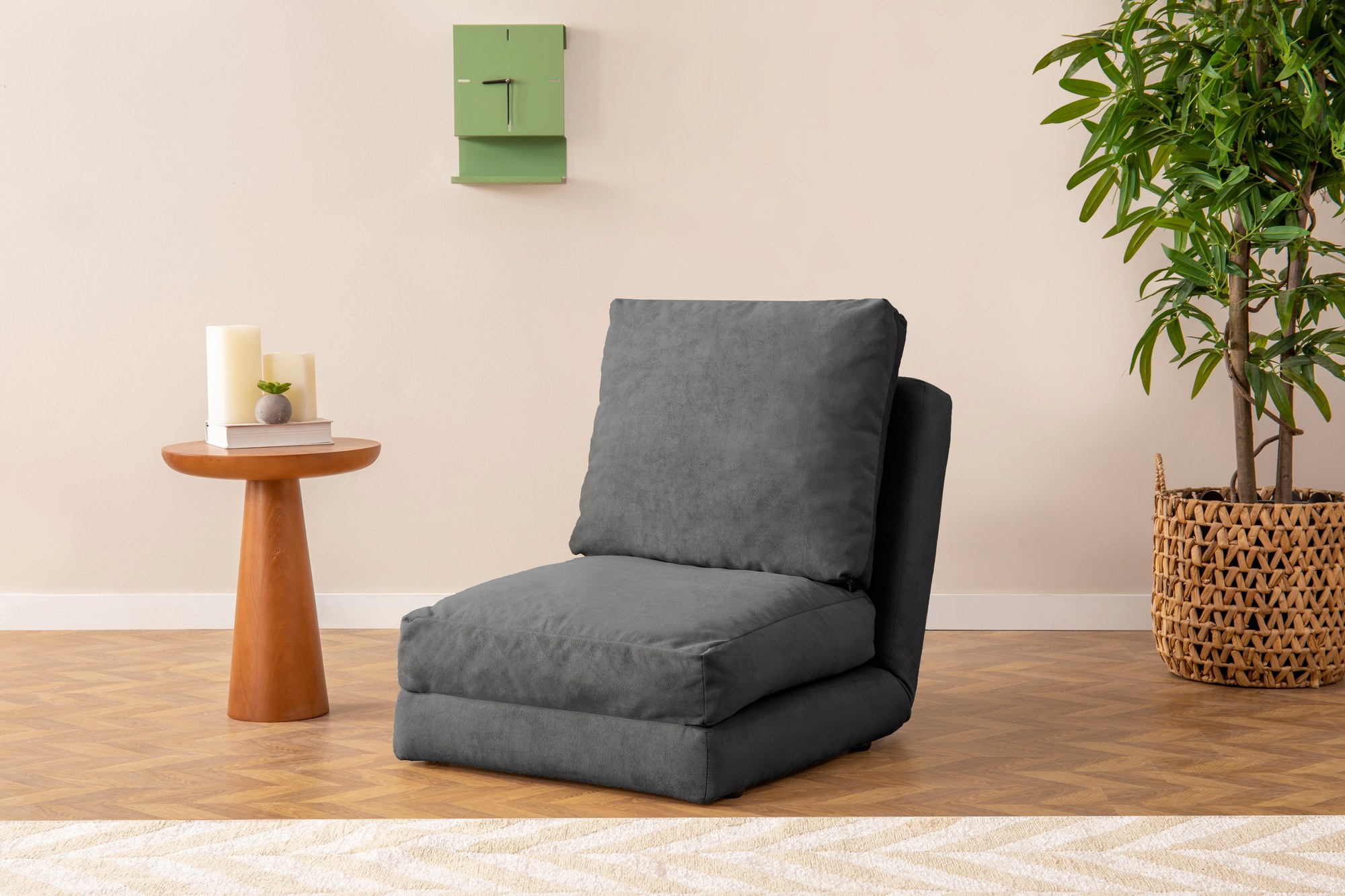 Taida Schlafsofa 1-Sitzer Grau