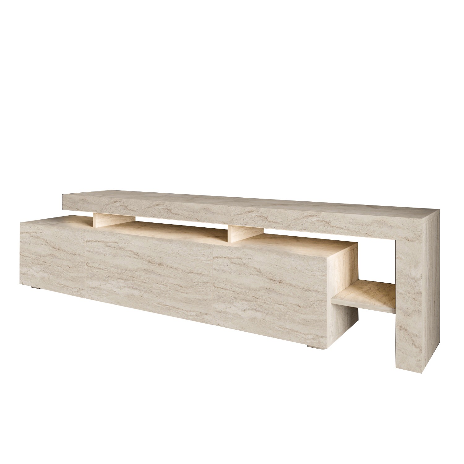 Beliz Lowboard Wood Veneer Travertine